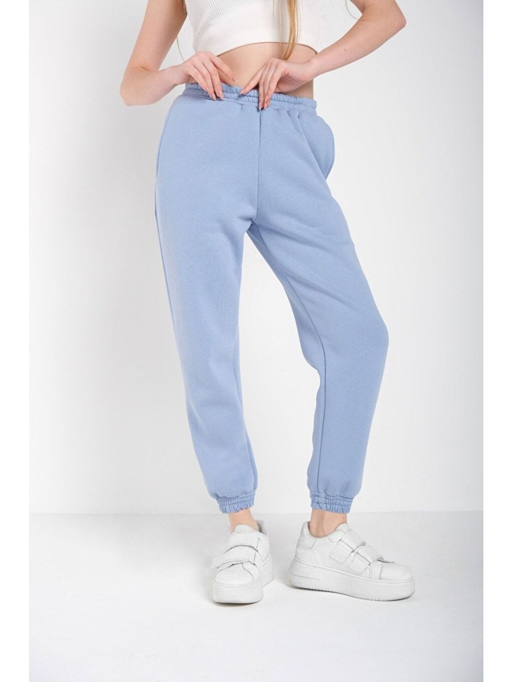 Kadın Bebe Mavisi Lastik Paçalı Eşofman Altı-2