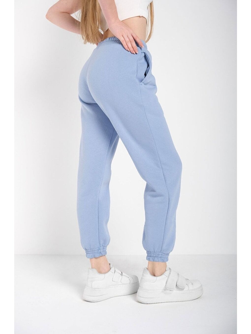 Kadın Bebe Mavisi Lastik Paçalı Eşofman Altı-3