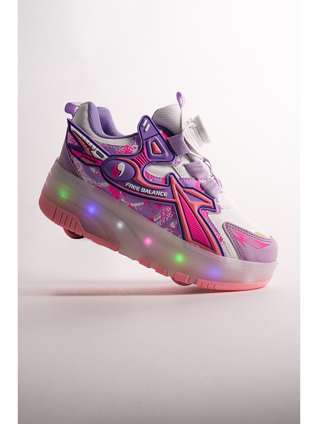Mor PATO Çocuk Işıklı Patenli Tekerlekli Sneaker Spor Ayakkabı