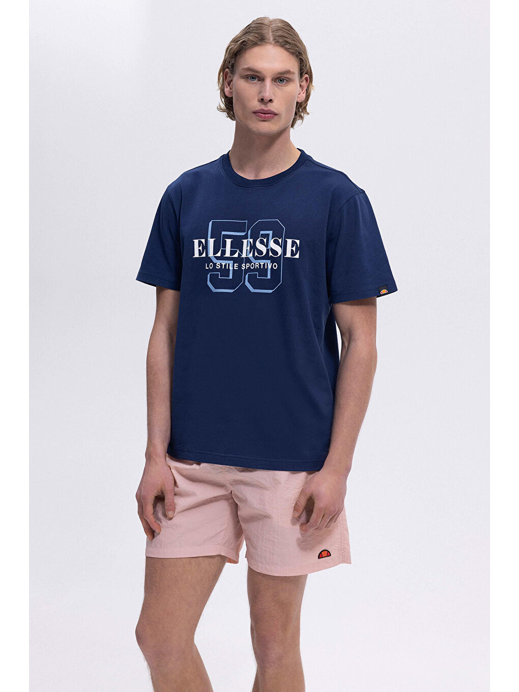 Lacivert Baskılı Pamuklu Regular Fit Bisiklet Yaka T Shirt EM455-NV-1