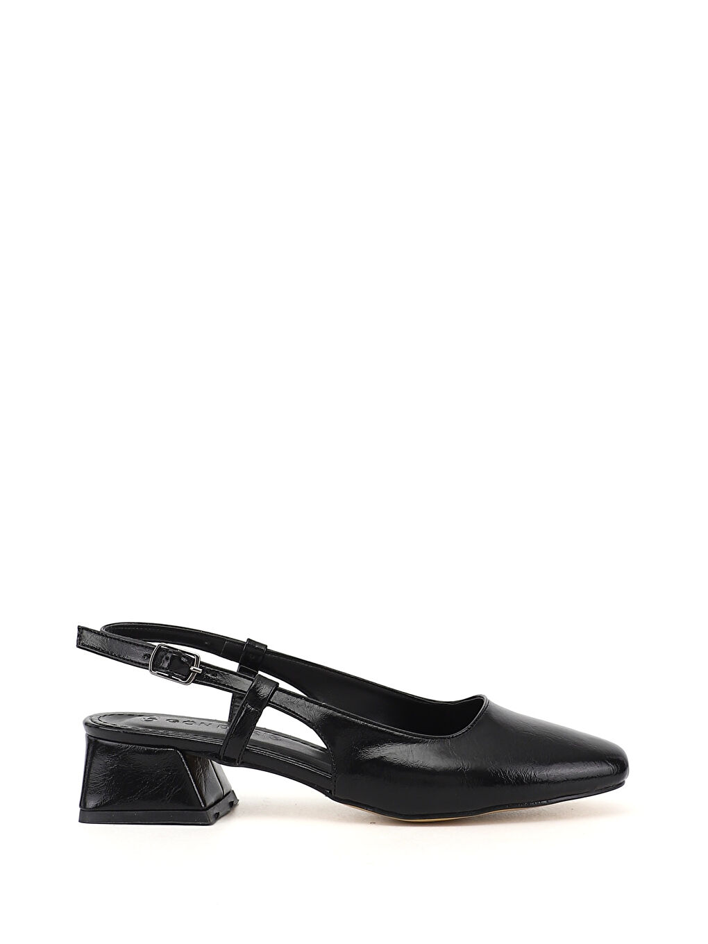 Siyah Kadın SİYAH Küt Burun Arkası Açık Ayakkabı