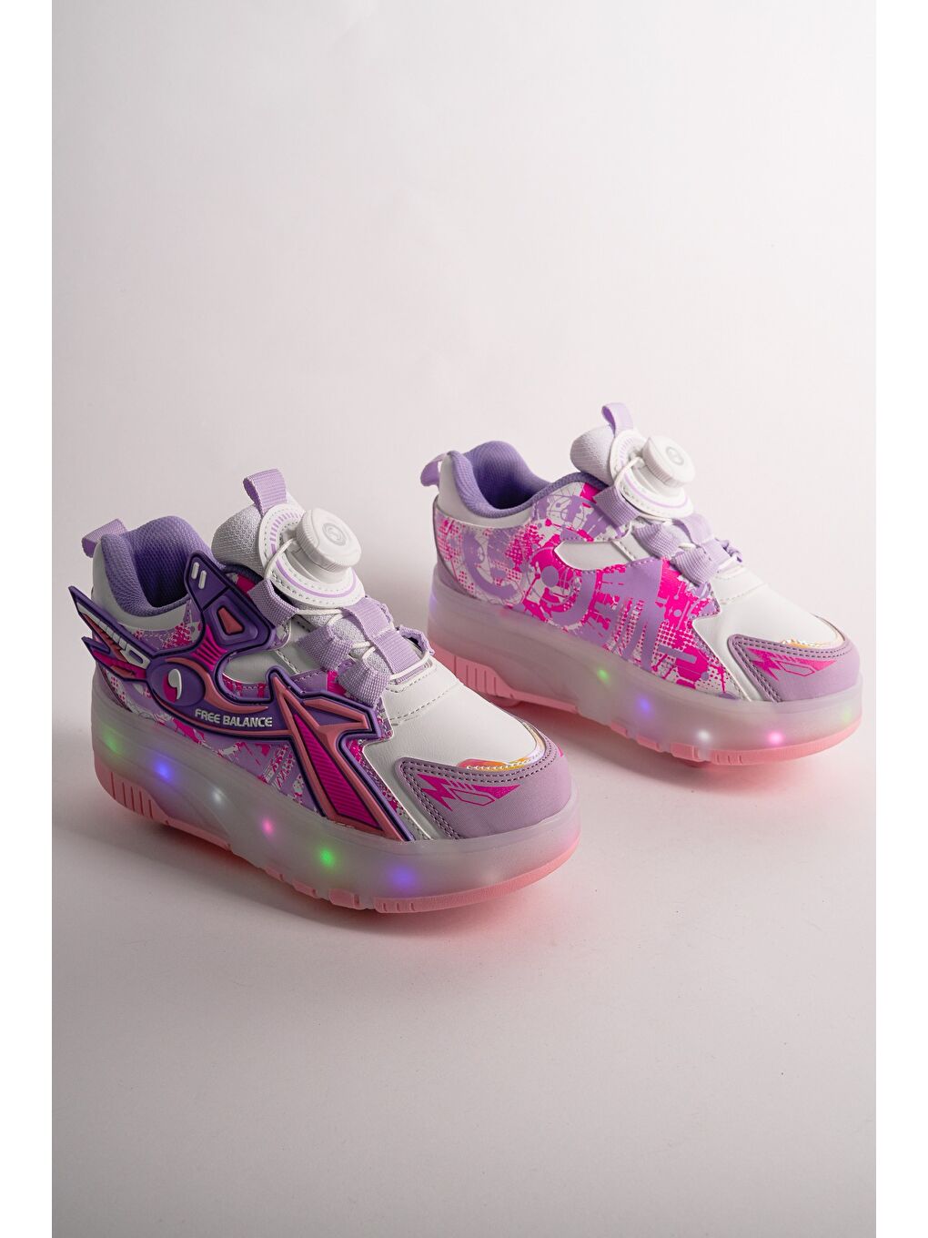 Mor PATO Çocuk Işıklı Patenli Tekerlekli Sneaker Spor Ayakkabı-2