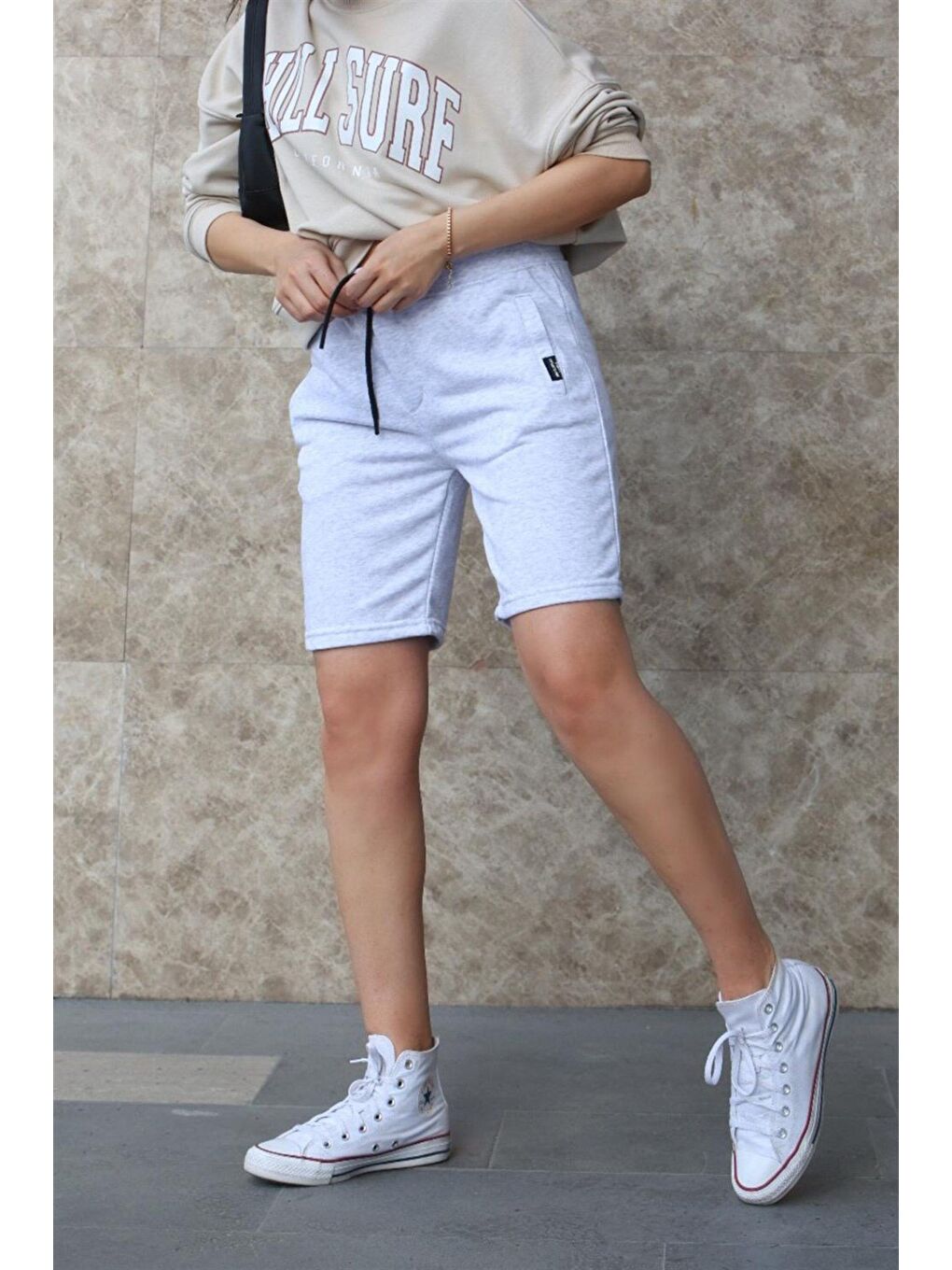 Gri Kapri Şort Mg1171-1