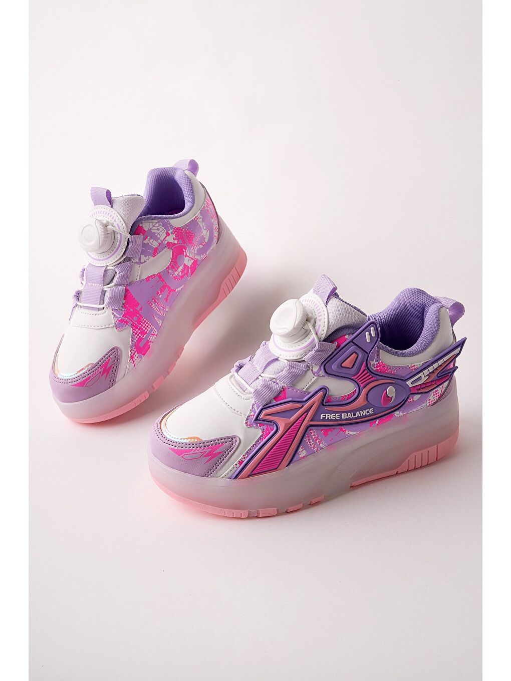 Mor PATO Çocuk Işıklı Patenli Tekerlekli Sneaker Spor Ayakkabı-4