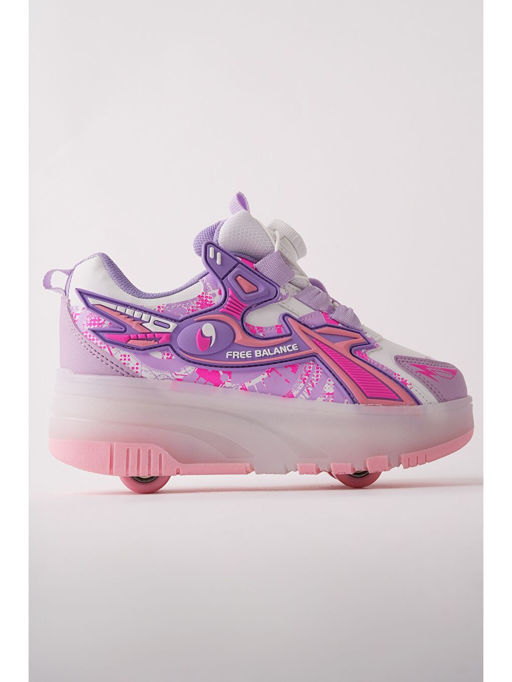 Mor PATO Çocuk Işıklı Patenli Tekerlekli Sneaker Spor Ayakkabı-5