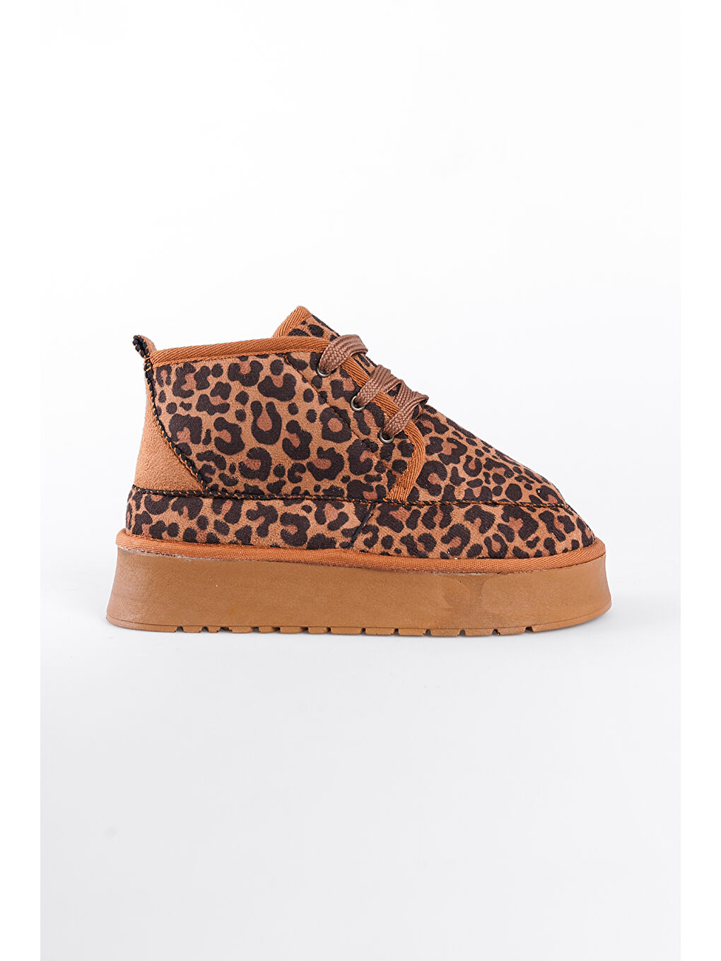 Karışık Madeline Kalın Tabanlı Yuvarlak Burunlu Bağcıklı Kürklü Kadın Bot-1