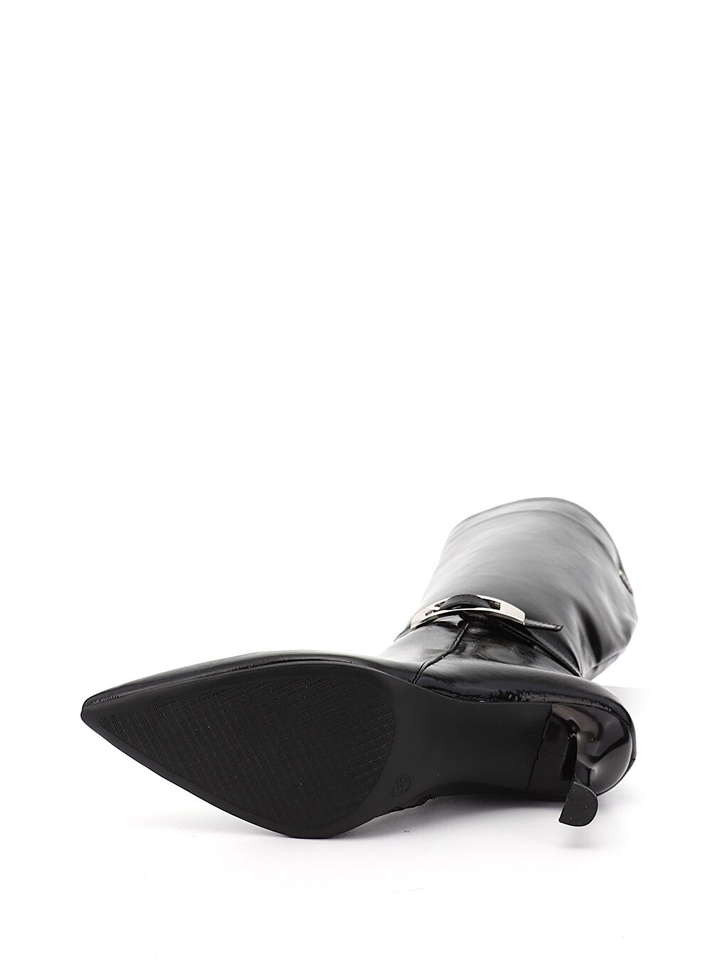 Mor Kadın ZÜMRÜT-SİYAH Fermuarlı Sivri Burunlu İnce Topuklu Çizme-3