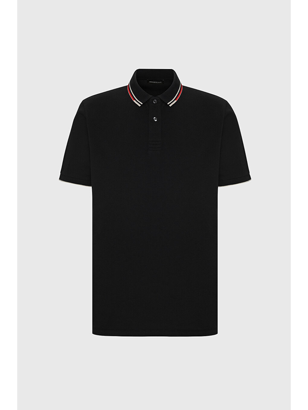 Erkek Siyah Slim Fit Dar Kesim %100 Pamuk Polo Yaka Tişört-5