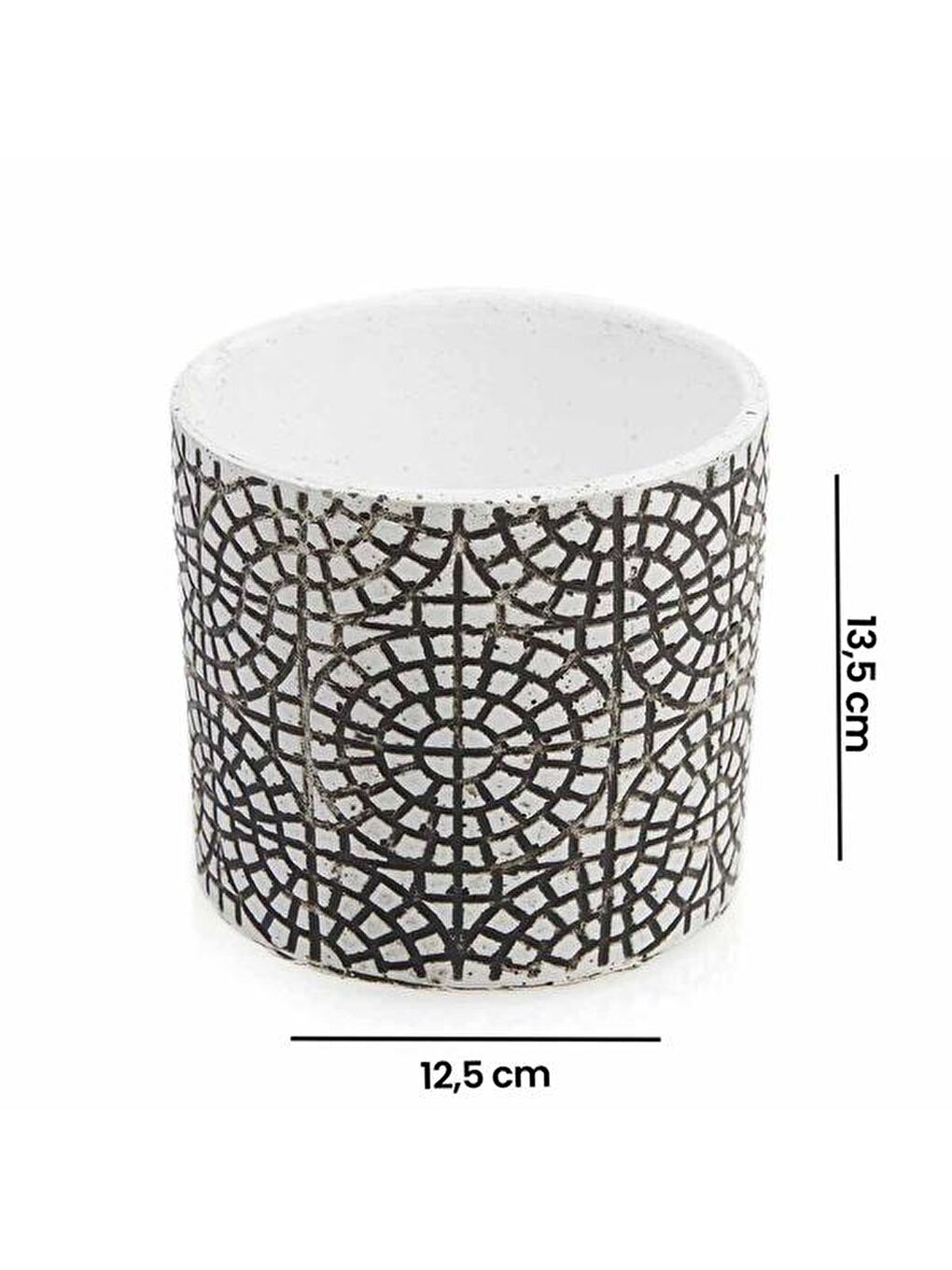 Beyaz Dekoratif Halka Saksı-4