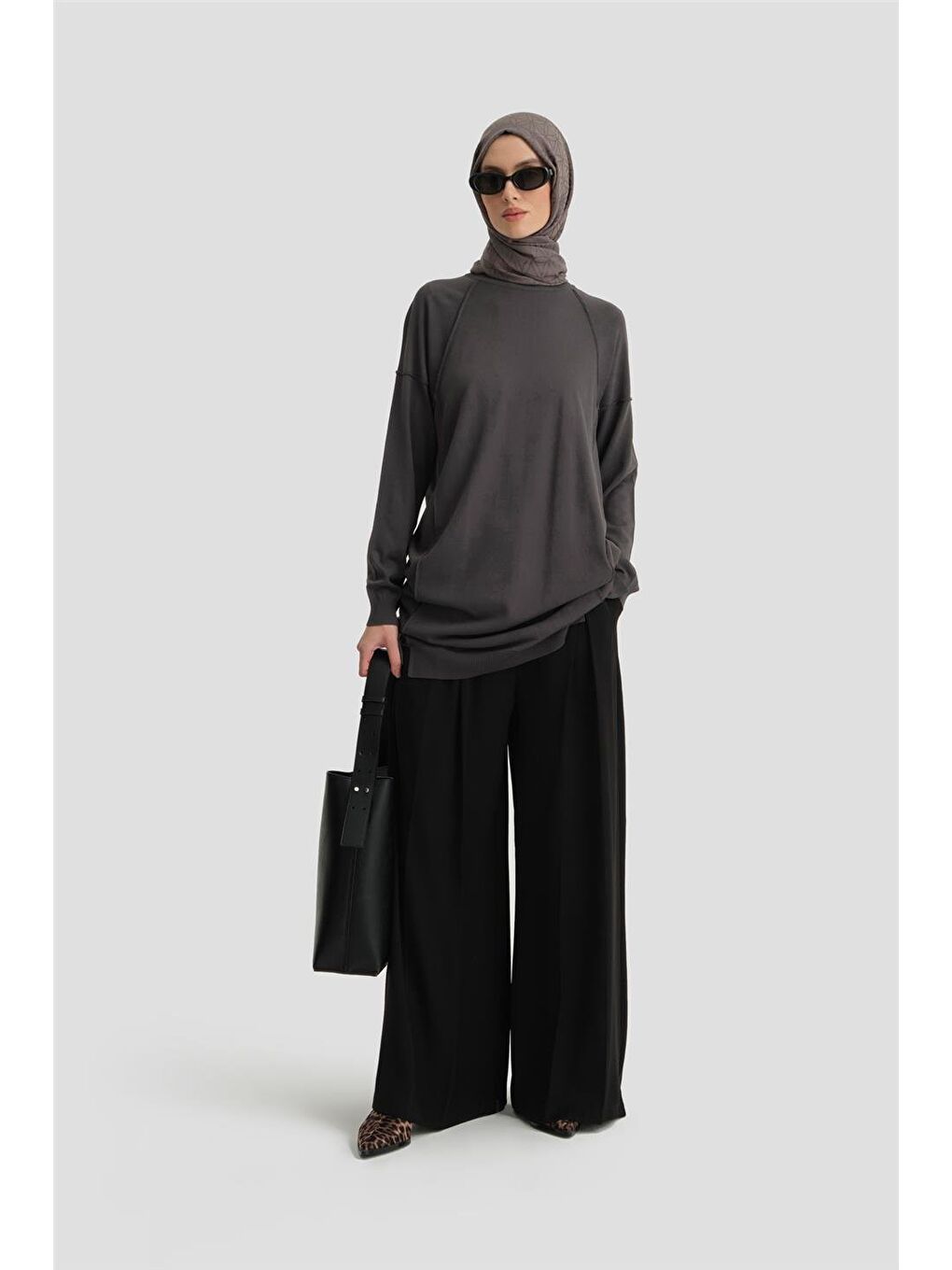 Gri Triko Tunik 24Kd2002 Antrasit