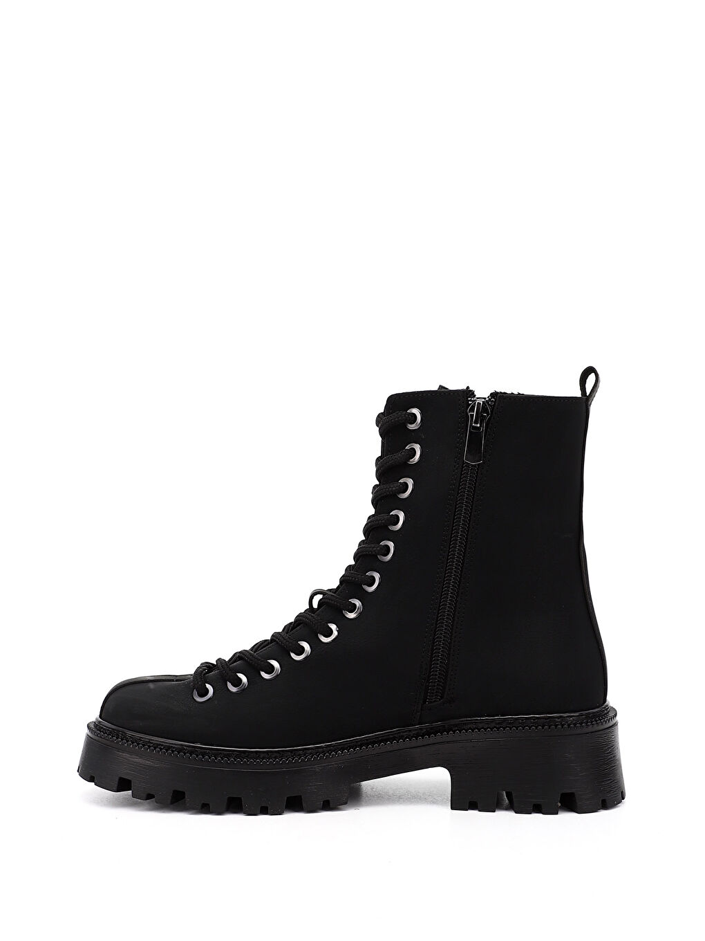 Mor Kadın ZÜMRÜT-SİYAH Fermuarlı Kalın Topuklu Postal Bot-2