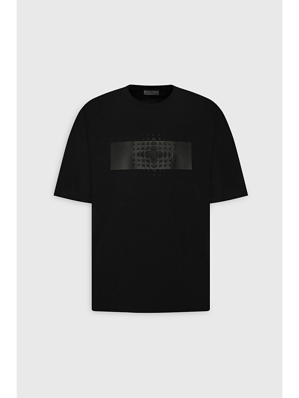 Erkek Siyah Modern Fit Rahat Kesim %100 Pamuk Baskılı Bisiklet Yaka Tişört-5