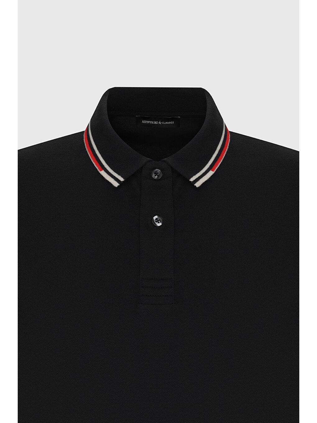 Erkek Siyah Slim Fit Dar Kesim %100 Pamuk Polo Yaka Tişört-6