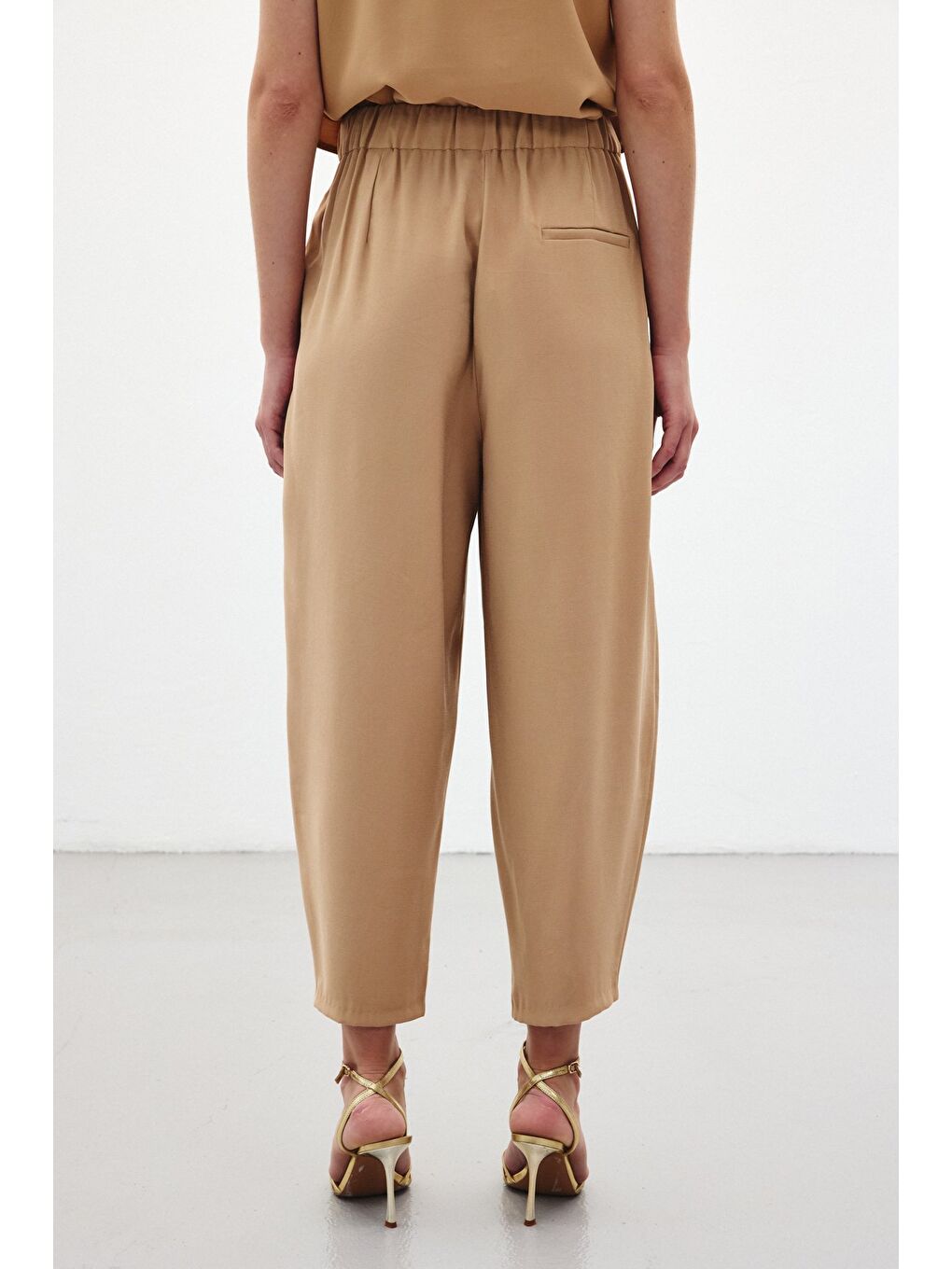 Şalvar Kesim Pantolon - Bej-6