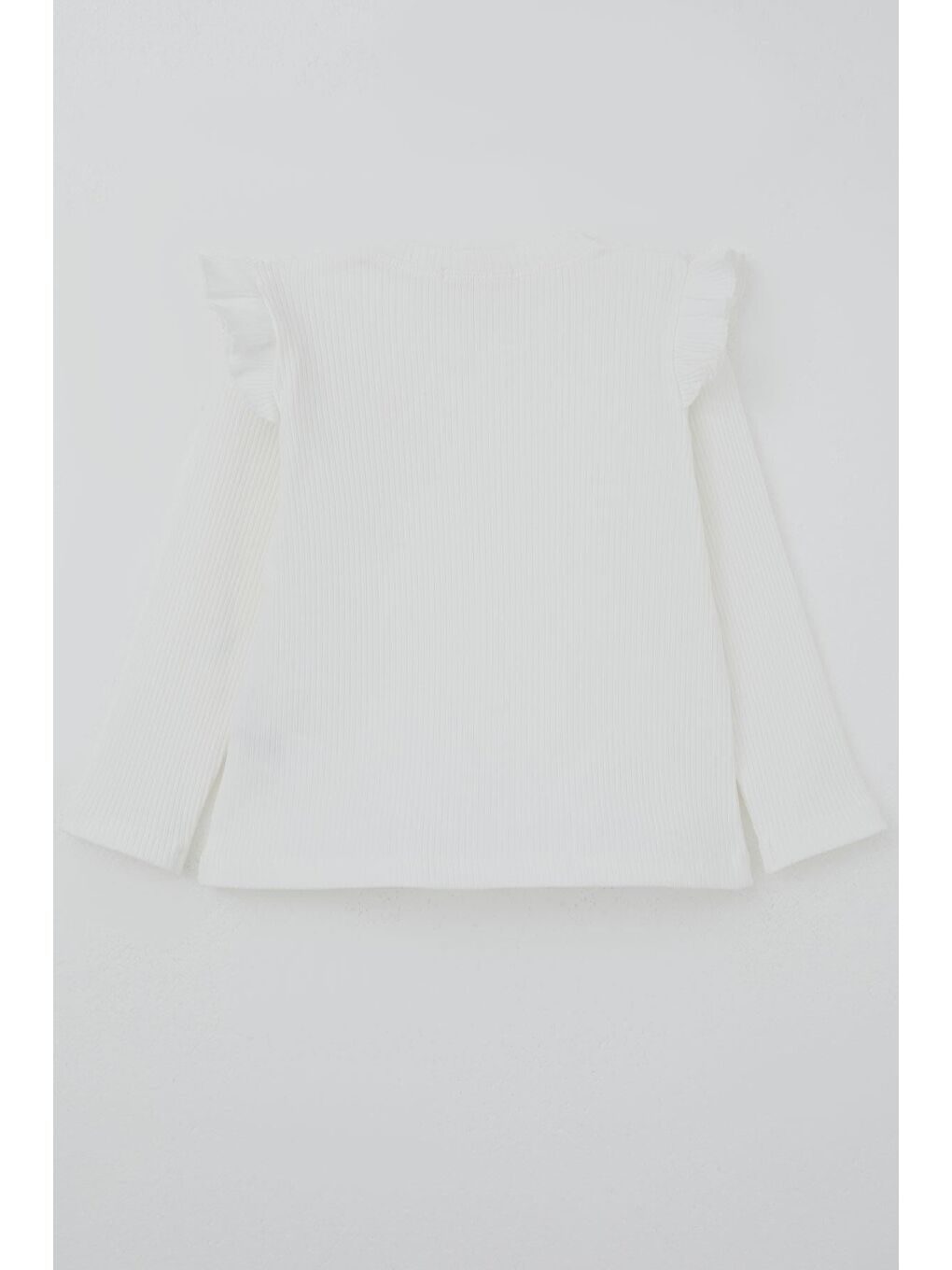 Kız Çocuk Uzun Kollu Tişört Fiyonk Arma Aplike Aksesuarlı Beyaz (2-6 Yaş)-3