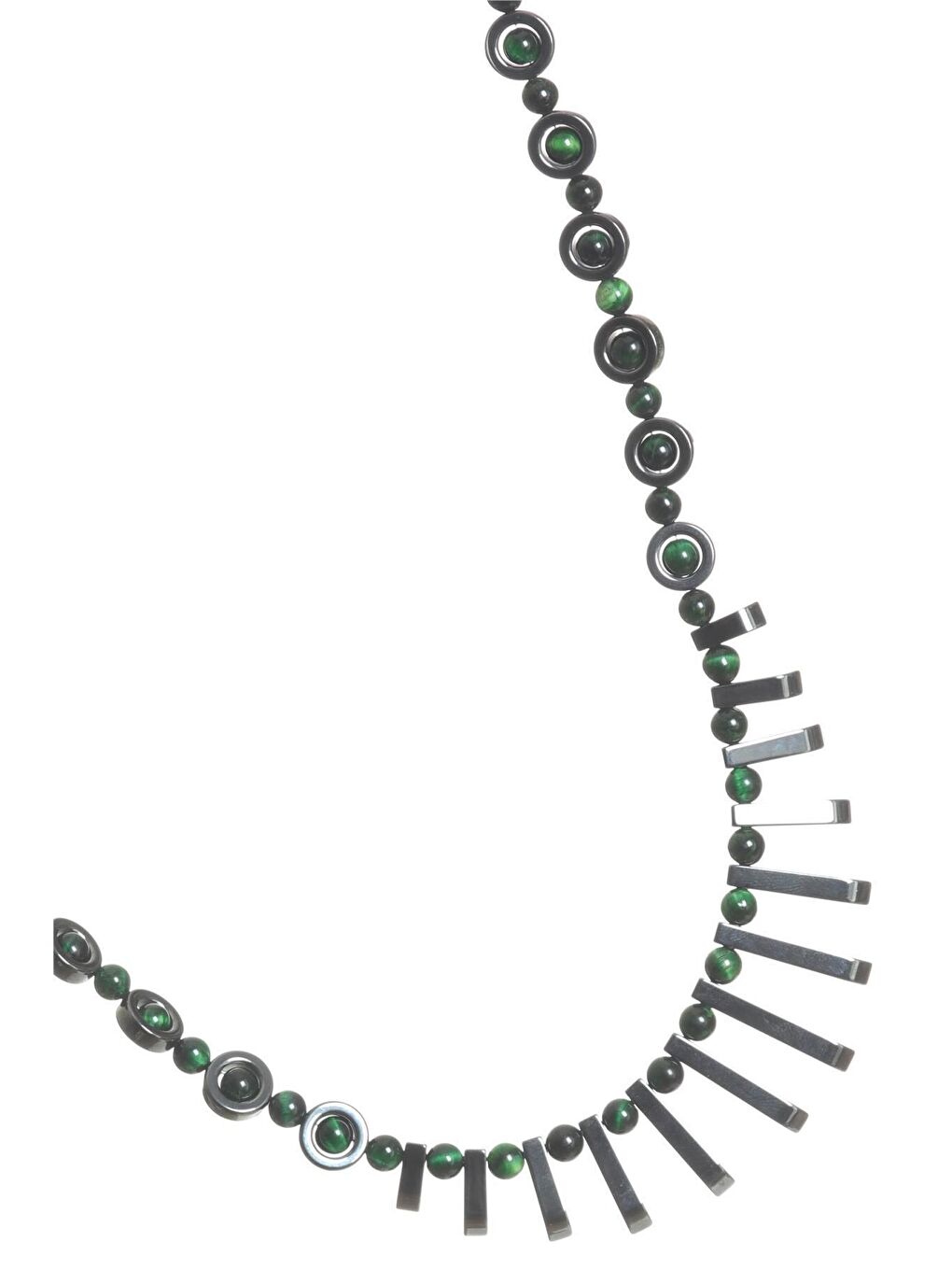 Gri Erkek Doğaltaş El Yapımı Tasarım Kolye-1