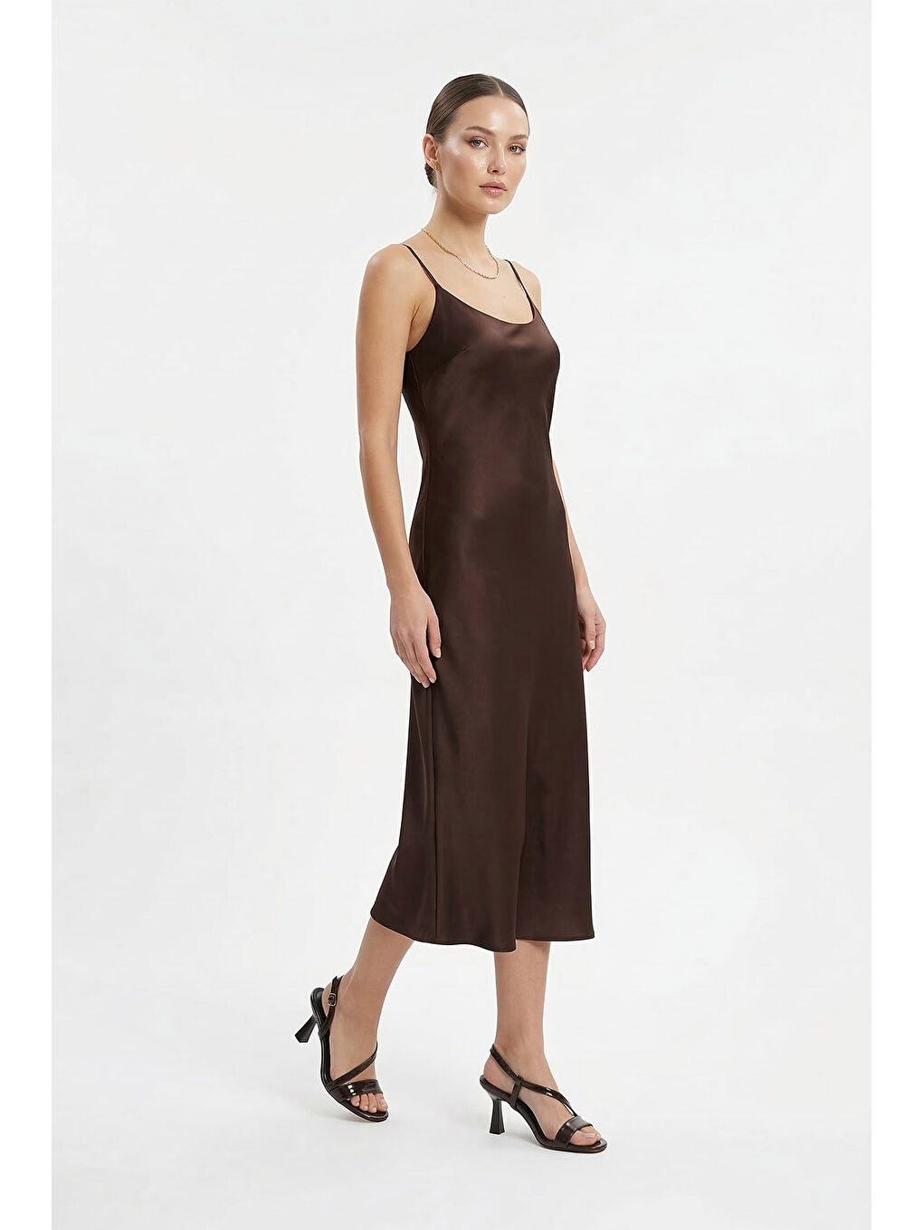 Kahverengi Kadın KAHVERENGİ Bantlı Kadeh Ökçe Sandalet-2