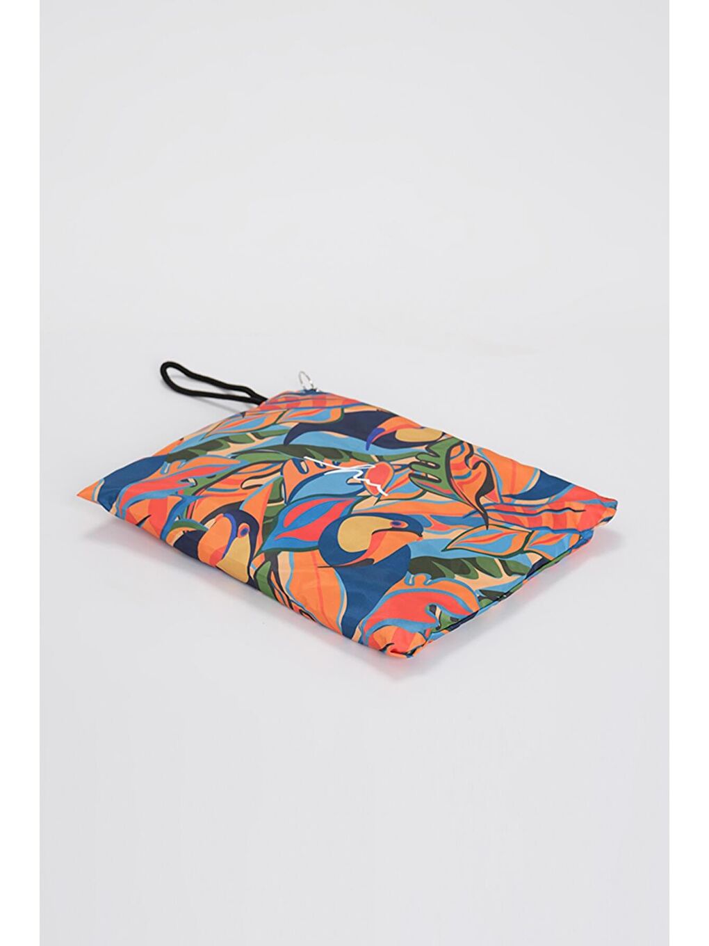 Lacivert Esila Tropikal Desenli Jileli Tam Tesettür Mayo Üstü 2934-6