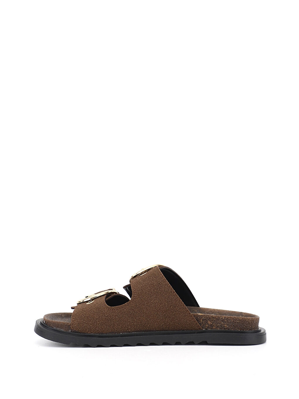 Kahverengi Kadın AÇIK KAHVERENGİ Çift Tokalı Terlik-3