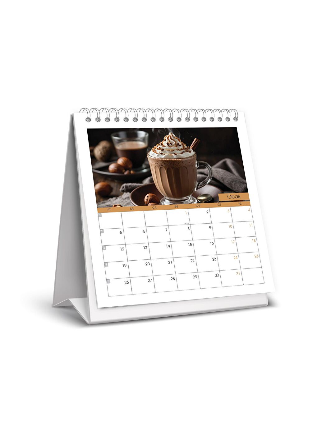 Keskin 2026-Kare Masa Takvimi - Kahve-1