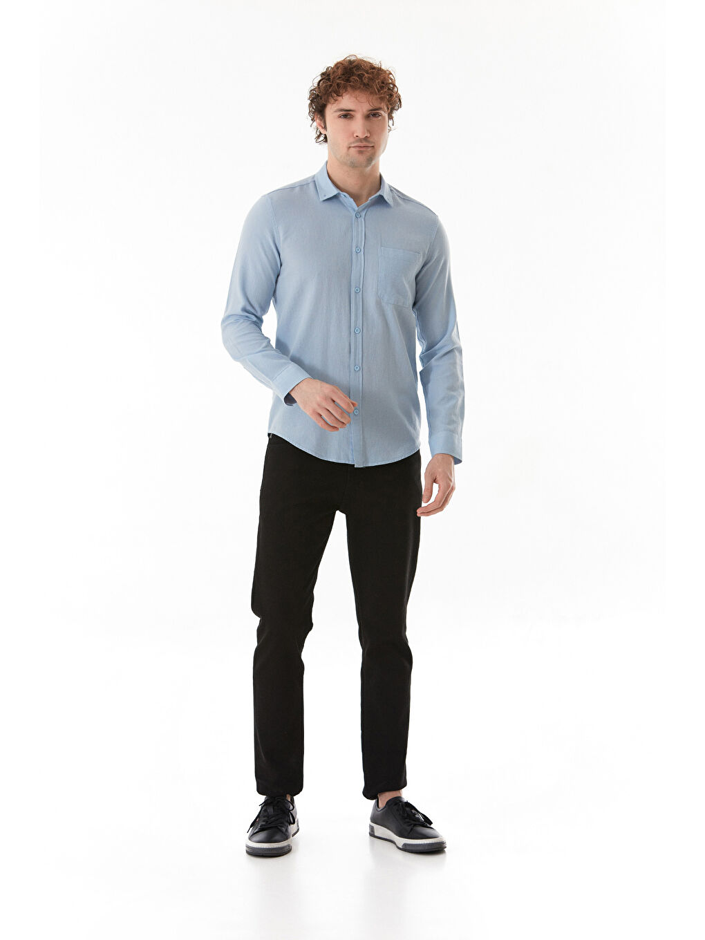 Mavi Basic Cepli Düğmeli Gömlek-2