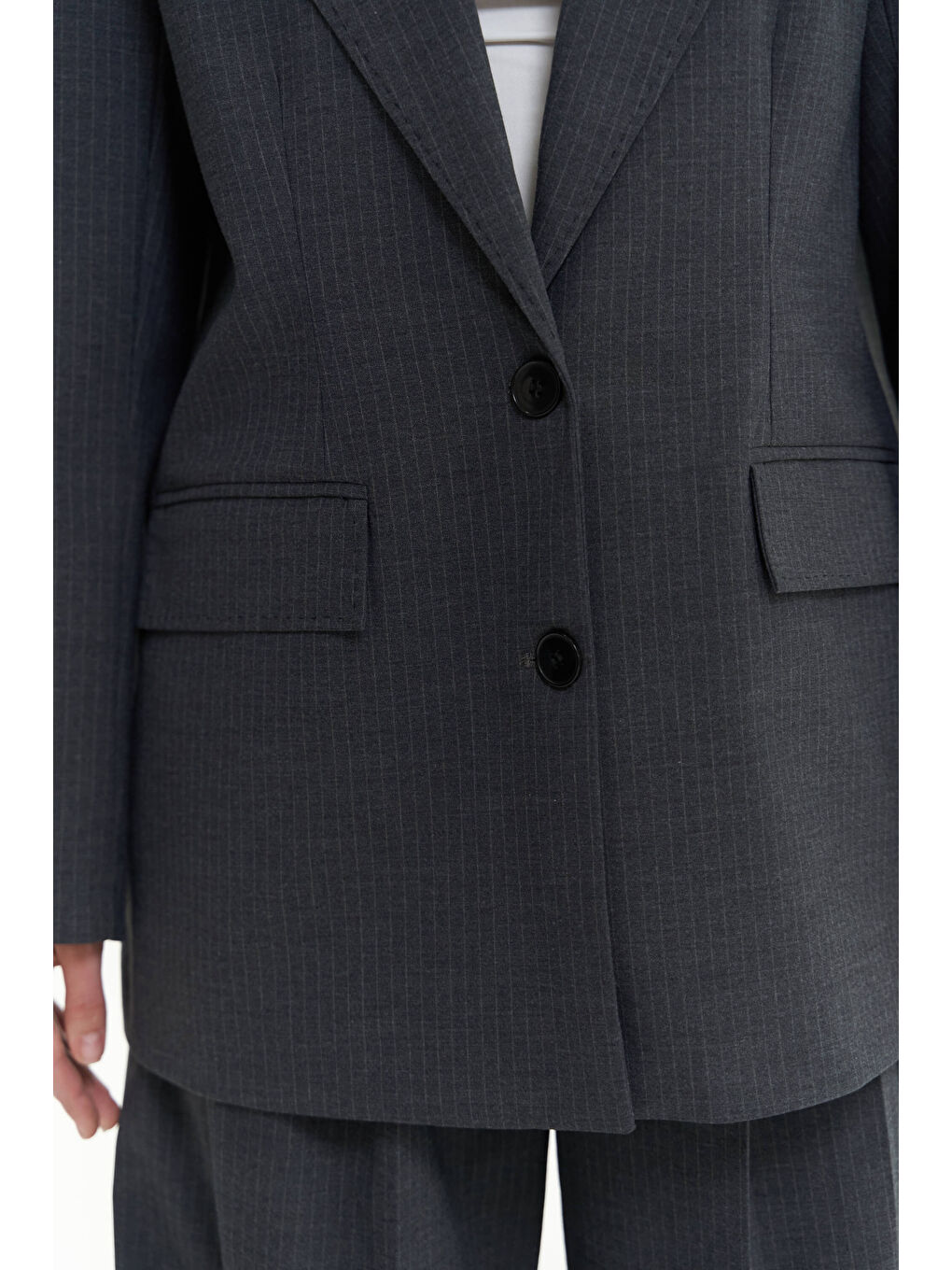 Jessical Çizgili Antrasit Blazer-6