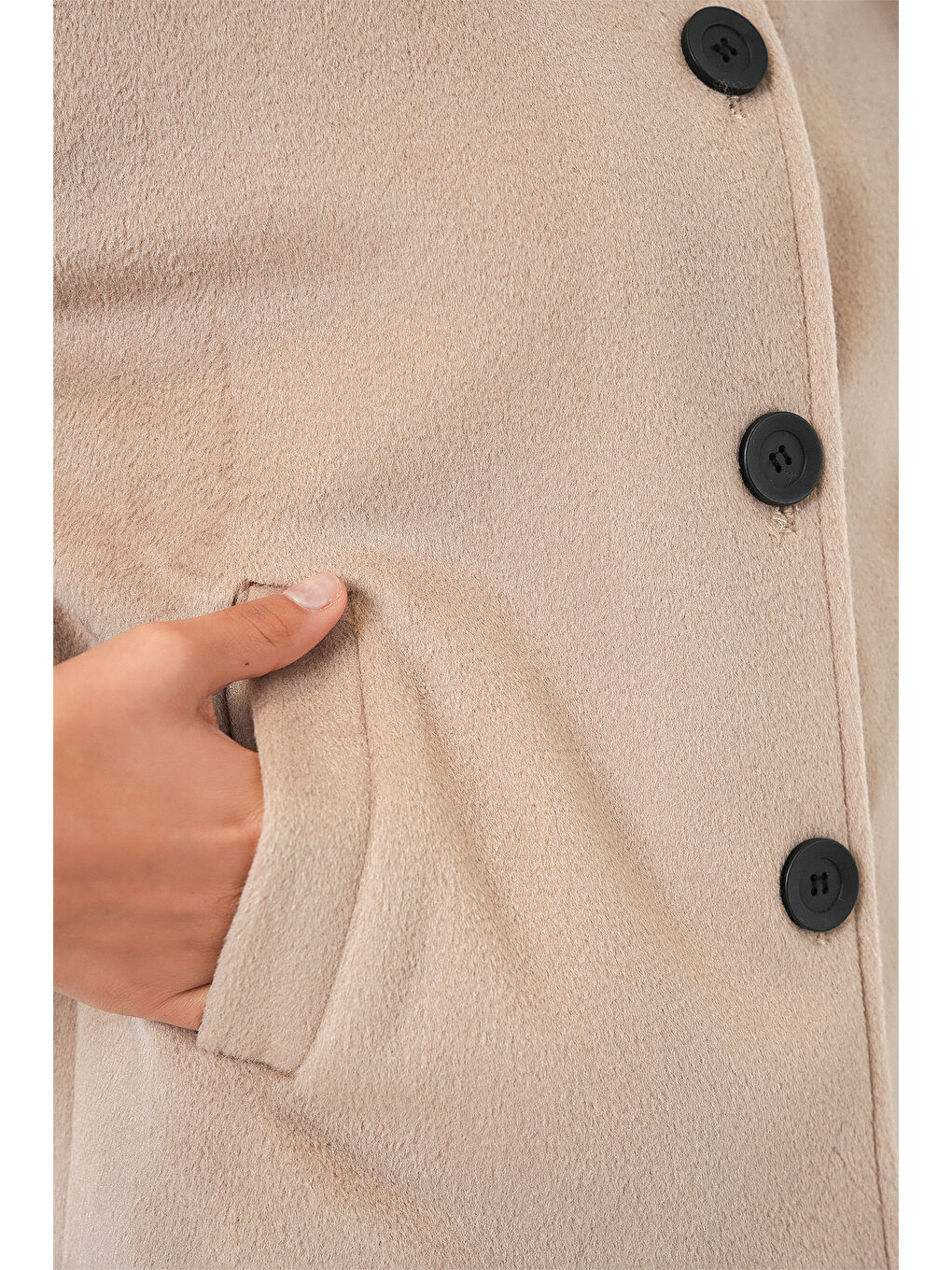 Bej Kadın Kısa Kaşe Ceket 0724 - Bisküvi-5