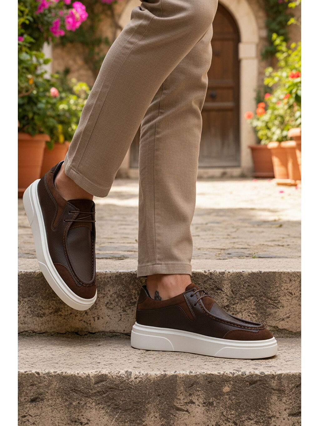 Kahverengi Kahve Bağcıklı Erkek Casual Ayakkabı 586 M-2