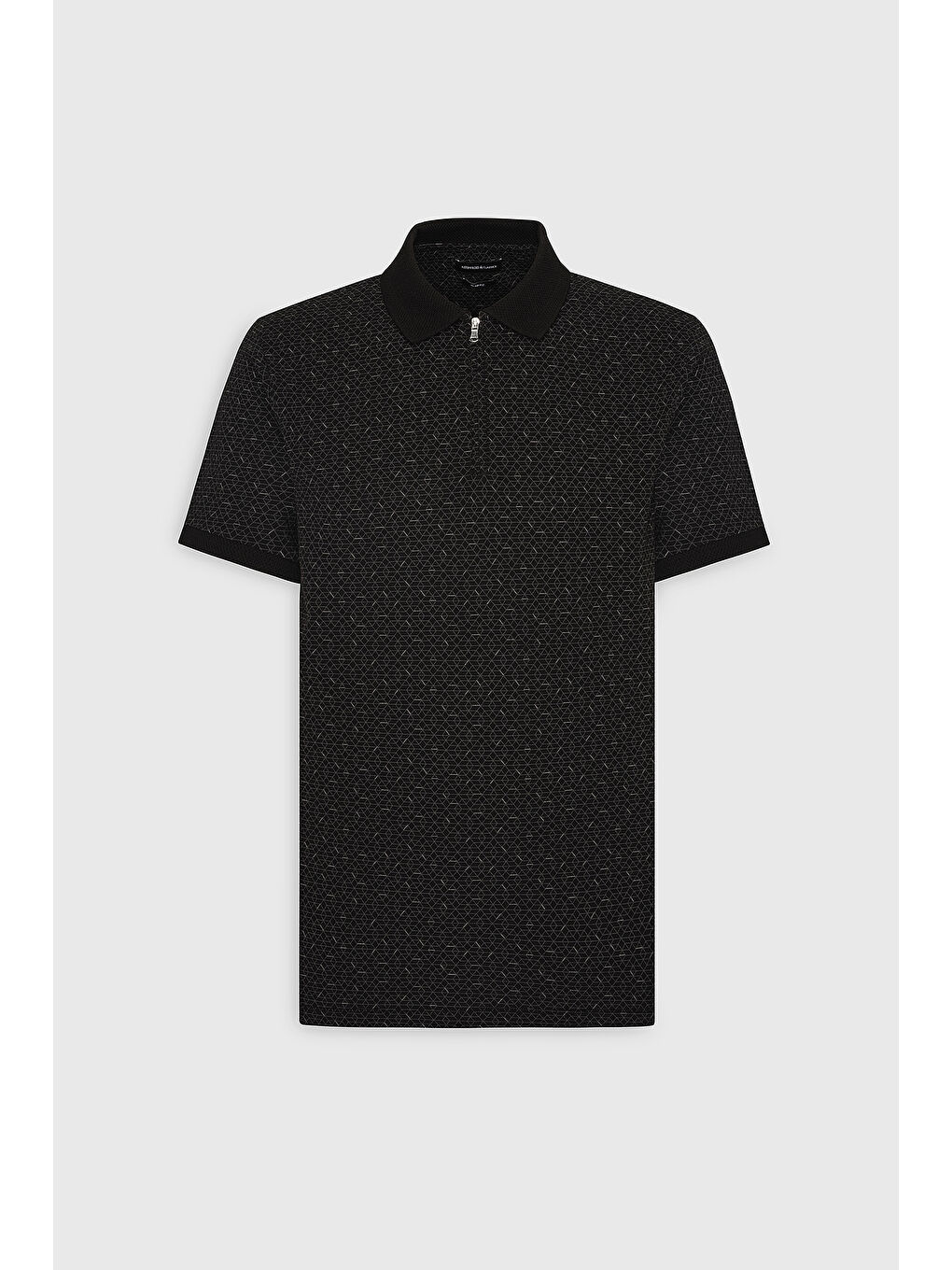 Erkek Siyah Slim Fit Dar Kesim %100 Pamuk Baskılı Polo Yaka Tişört-5