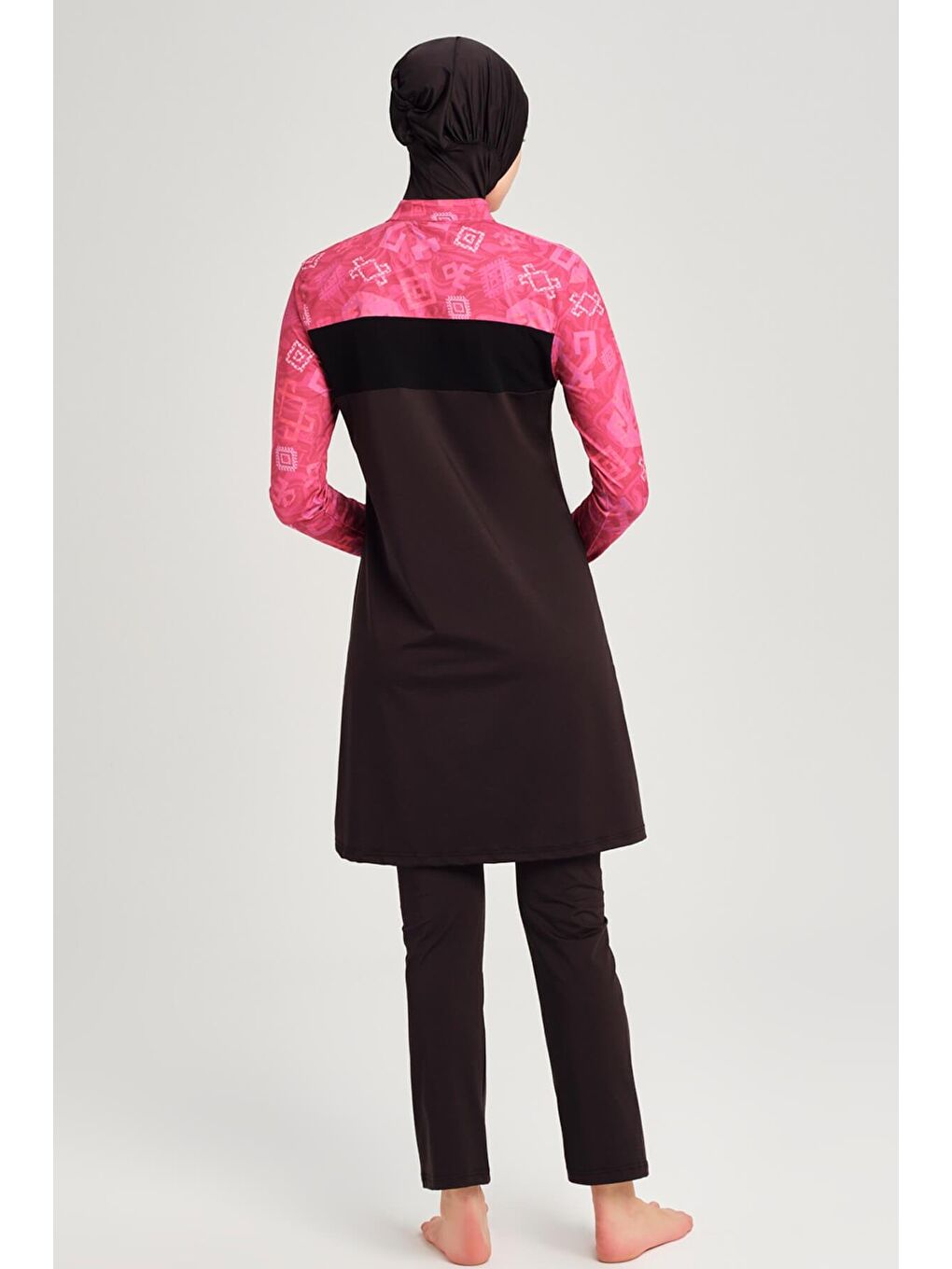 Anadolu Koleksiyonu Siyah Elastanlı 5 Parça Tam Tesettür Mayo Takımı 3071-3