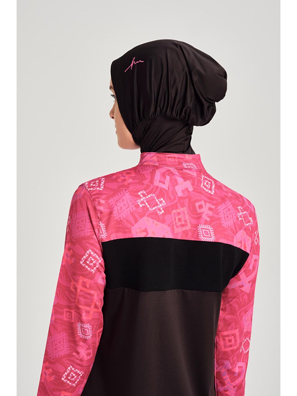 Anadolu Koleksiyonu Siyah Elastanlı 5 Parça Tam Tesettür Mayo Takımı 3071-5