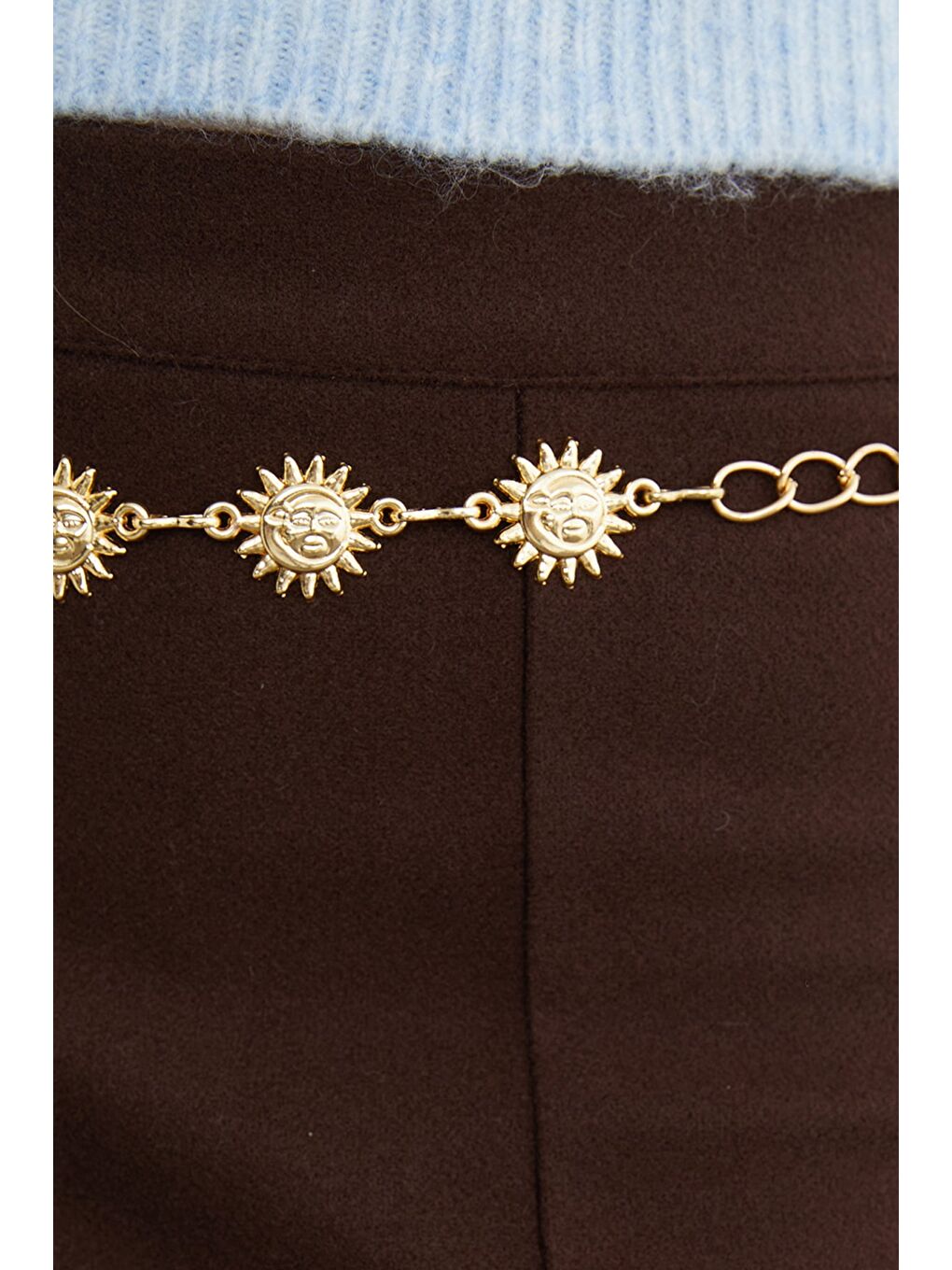 Sarı Güneş Detaylı Zincir Kemer-4