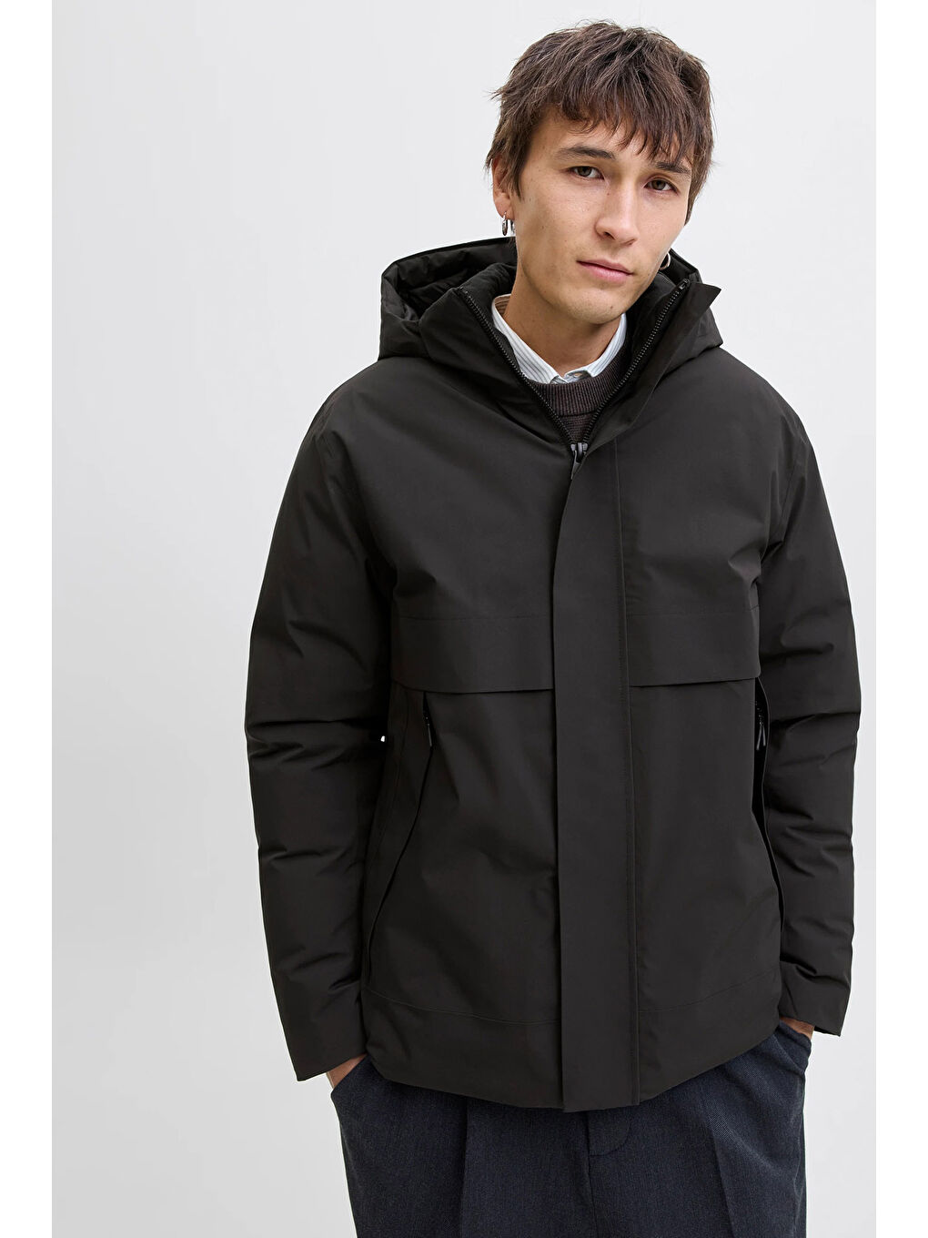 Siyah Premium Jprccmoon Regular Fit Kapüşonlu Mont 12280905-2