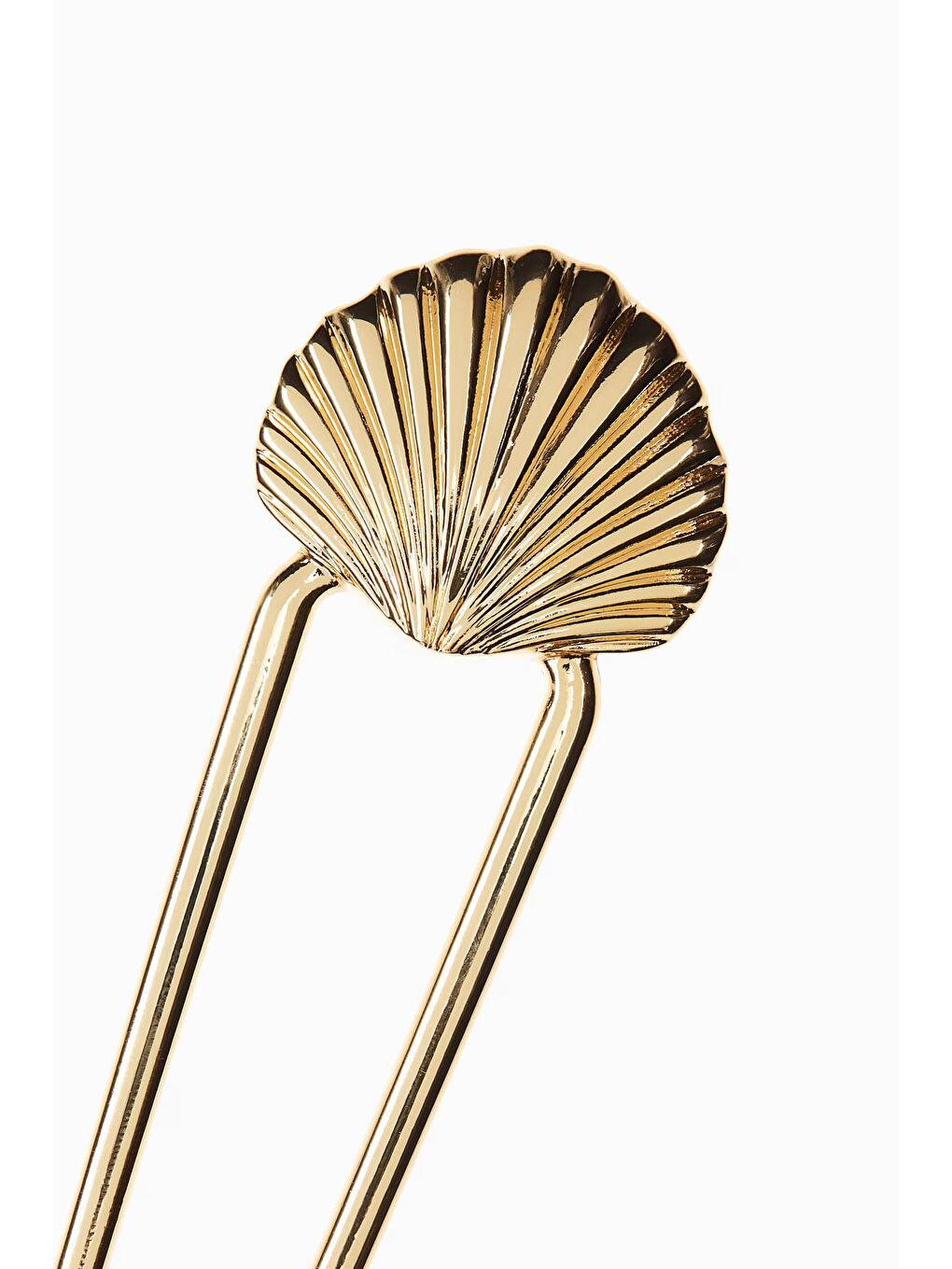 Sarı İstridye Uçlu Gold Metal French Topuz Tokası-2