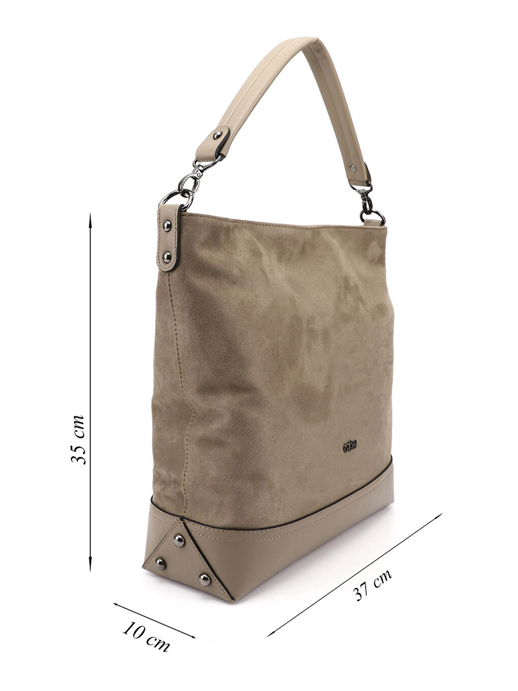 Bej Kadın VİZON Uzun Askılı El ve Omuz Çantası-1