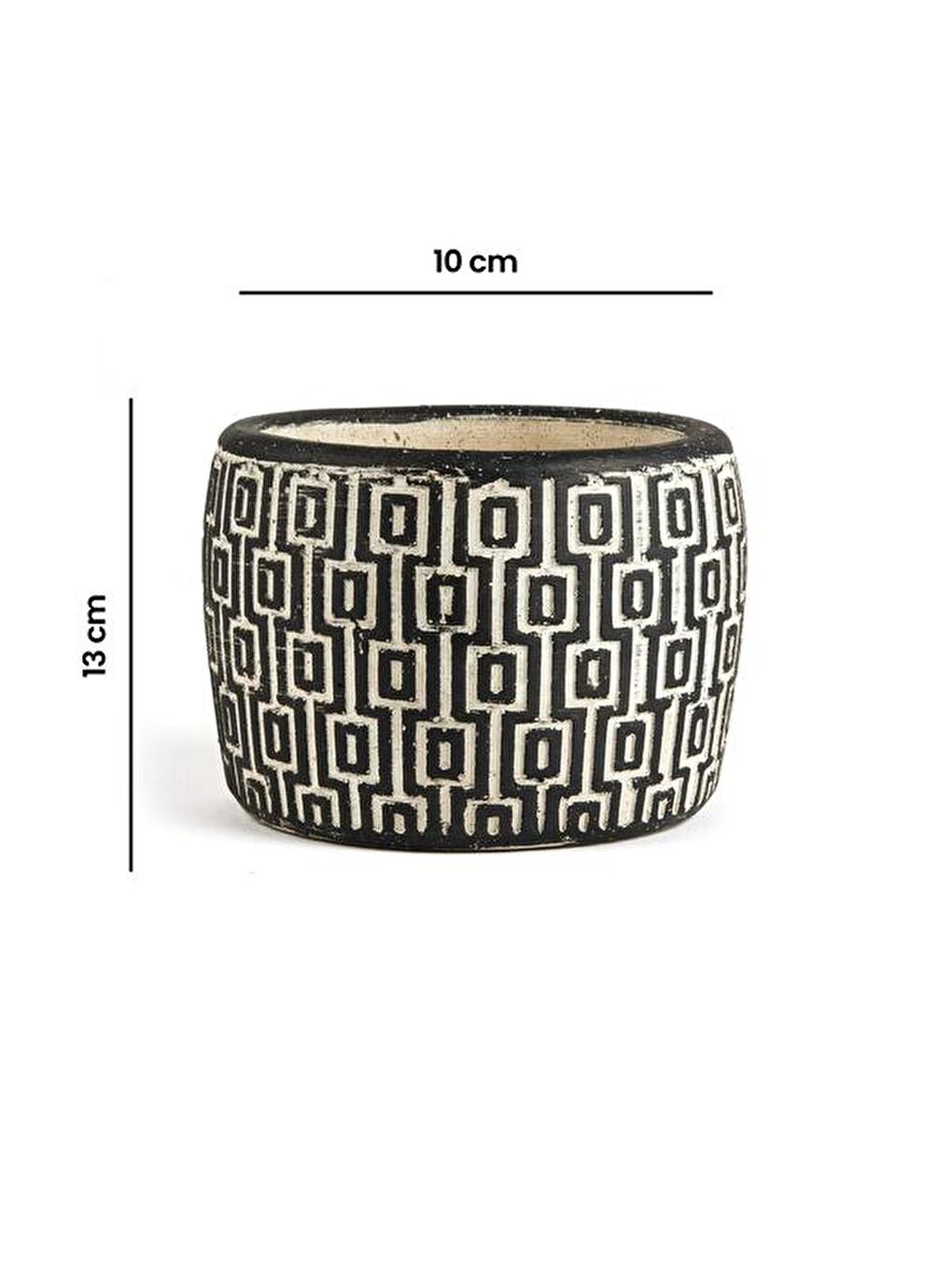 Athena Dekoratif Saksı - Siyah - 10x9x13 cm-4