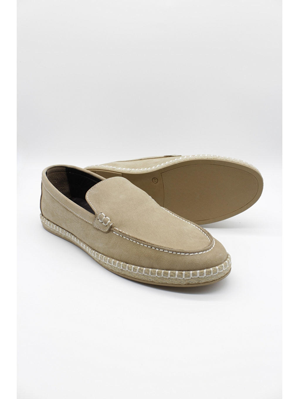 Bej %100 Deri Bağcıklı Classic Ayakkabı 1033250163-1