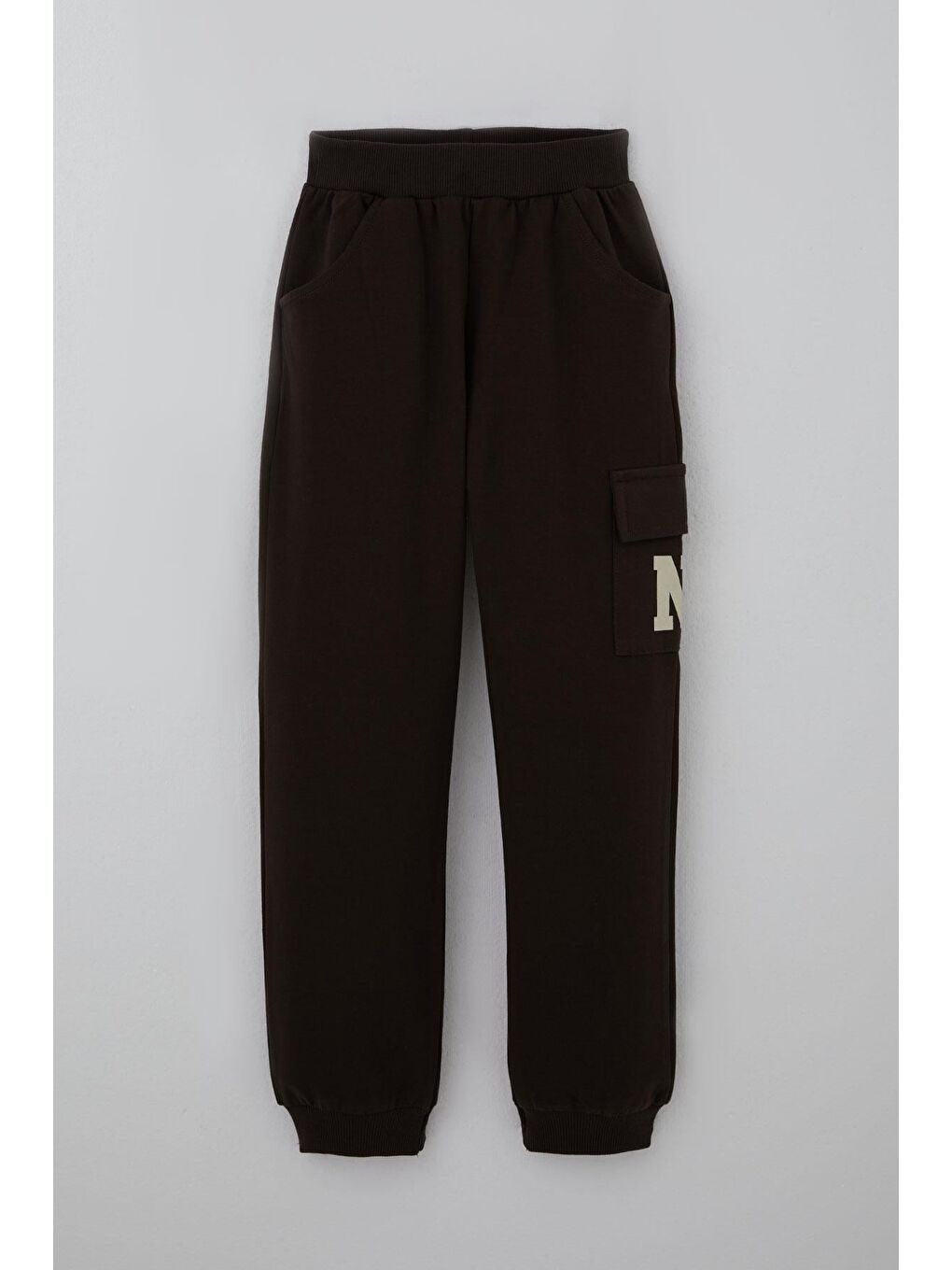 Ekru Erkek Çocuk Eşofman Takımı Şehir Konseptli Pantolonu Yan Cep Detaylı Krem (4-9 Yaş)-2