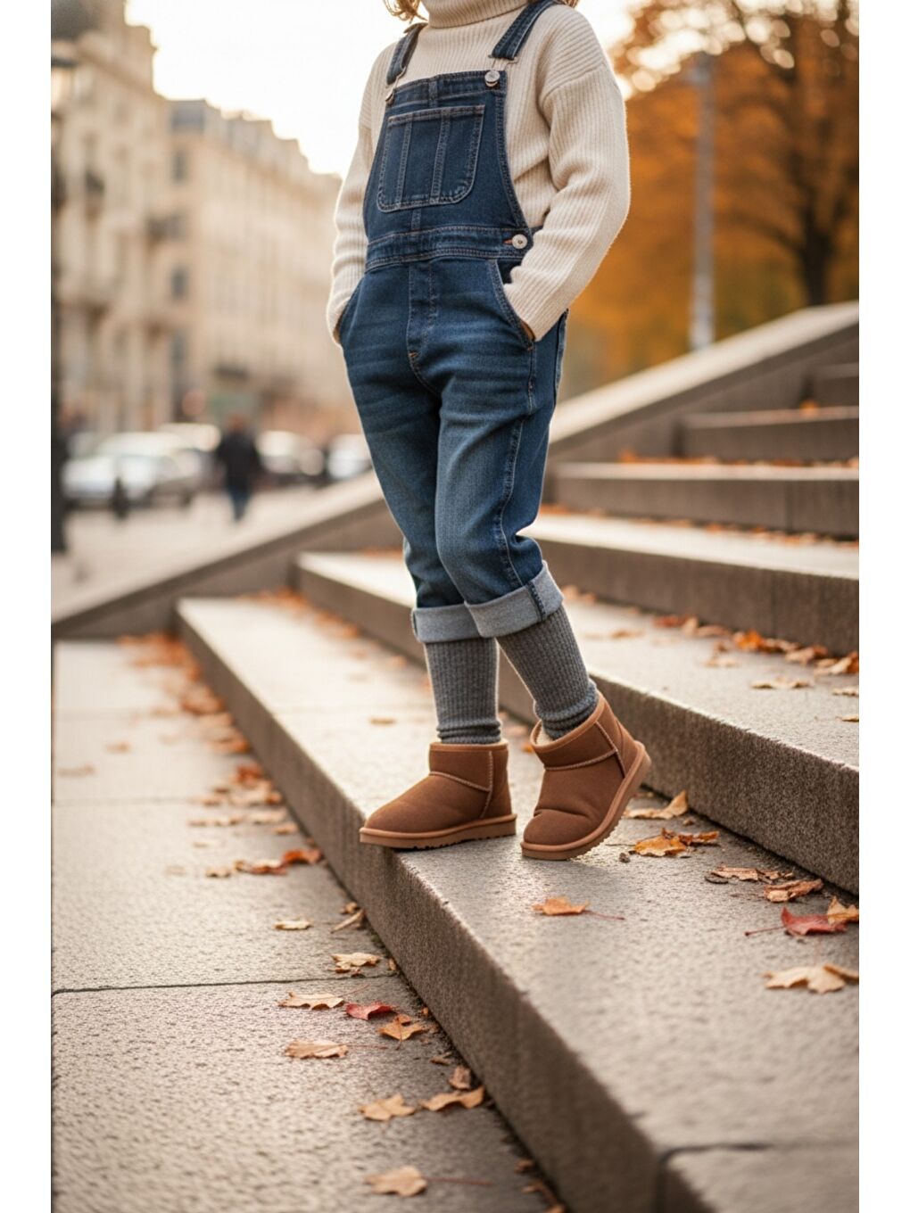 Kahverengi SNOW Çocuk Kalın Taban İçi Tüylü Günlük Mini Yarım Bot-3