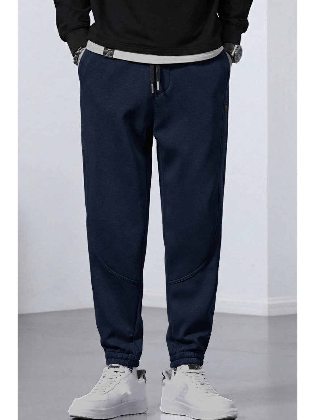 Lacivert Genıus Store Erkek Eşofman İçi Polarlı Bağcıklı Bel Jogger Spor Eşofman Altı SPOR-ESF001-2