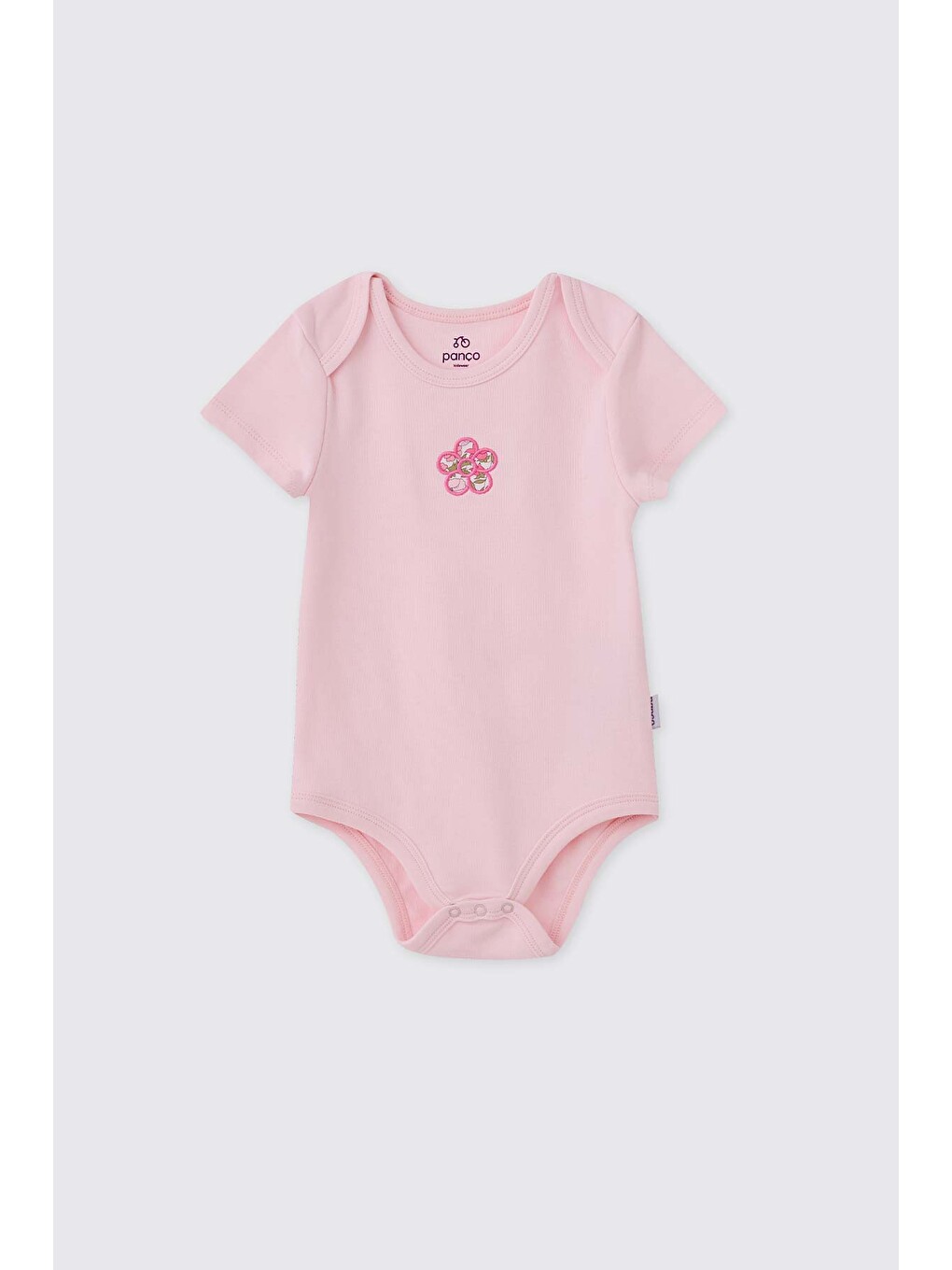 Liberty Kumaş Yenidoğan Kısa Kollu Pembe Body