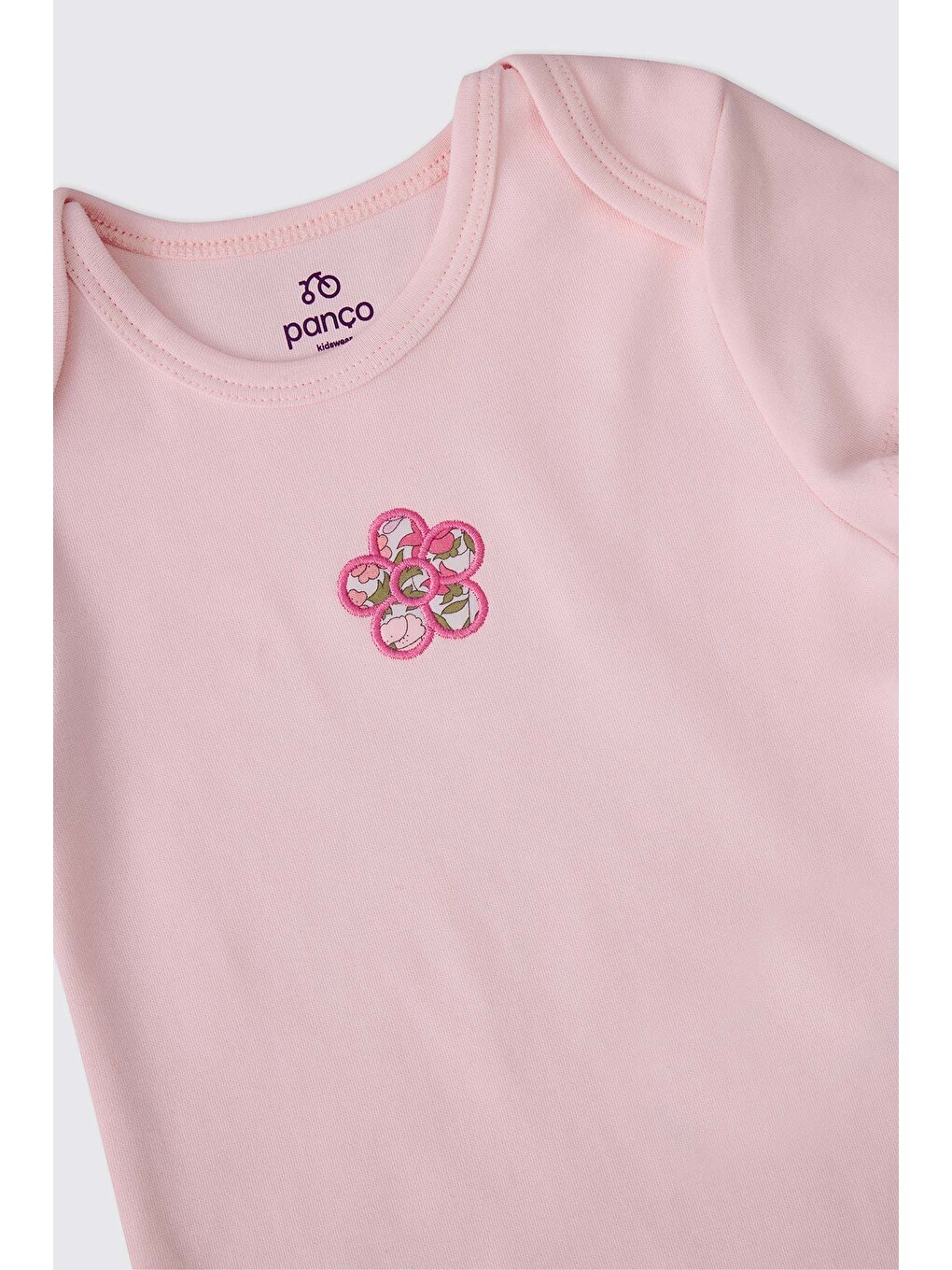 Liberty Kumaş Yenidoğan Kısa Kollu Pembe Body-2