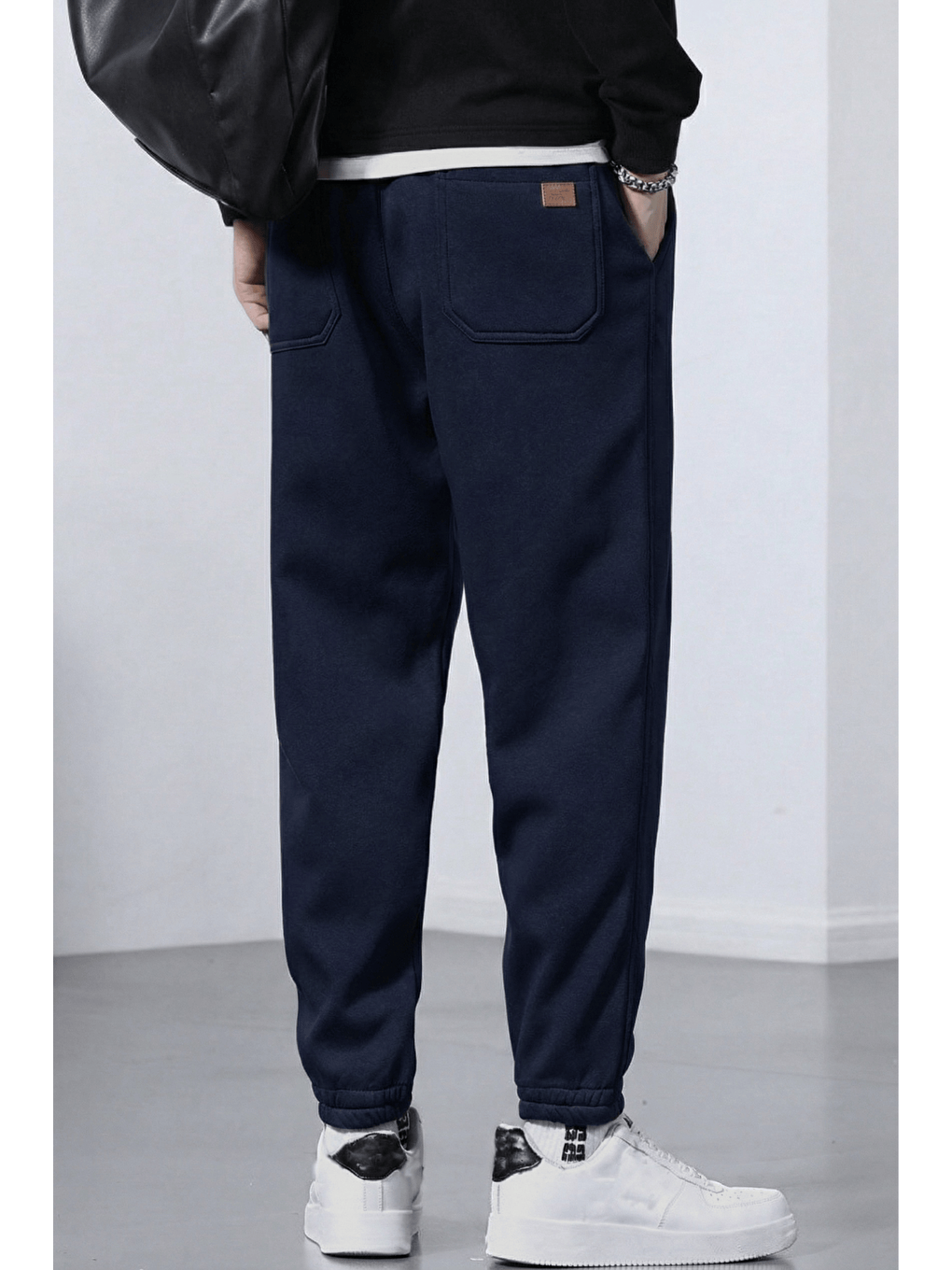 Lacivert Genıus Store Erkek Eşofman İçi Polarlı Bağcıklı Bel Jogger Spor Eşofman Altı SPOR-ESF001-3