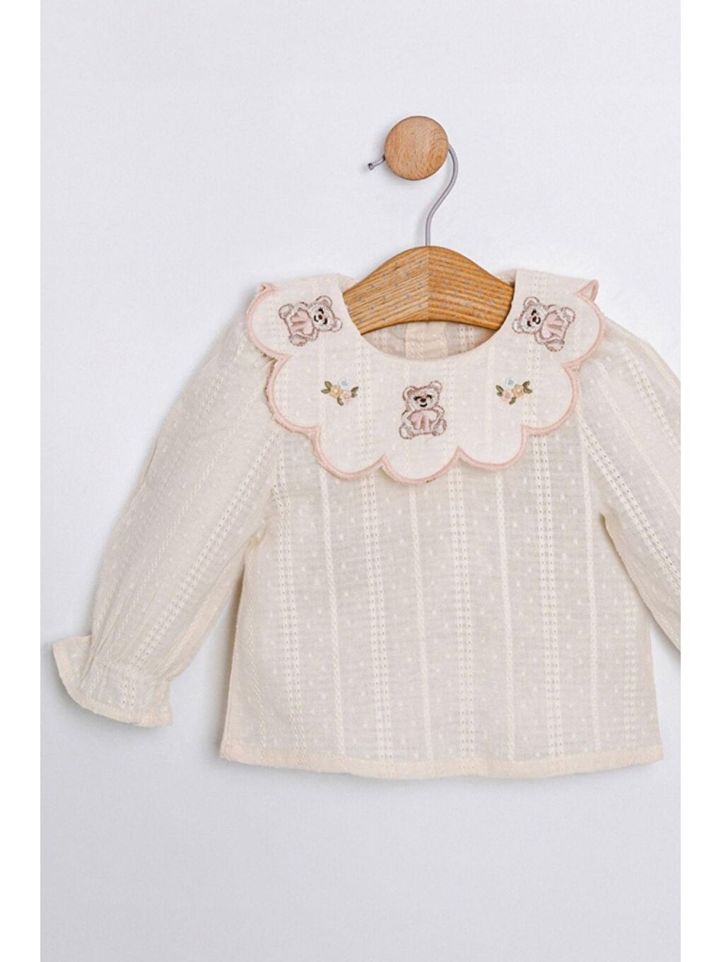 Pembe Kız Bebek Dantel Detaylı Ayıcık Figürlü 3'Lü Takımı-3