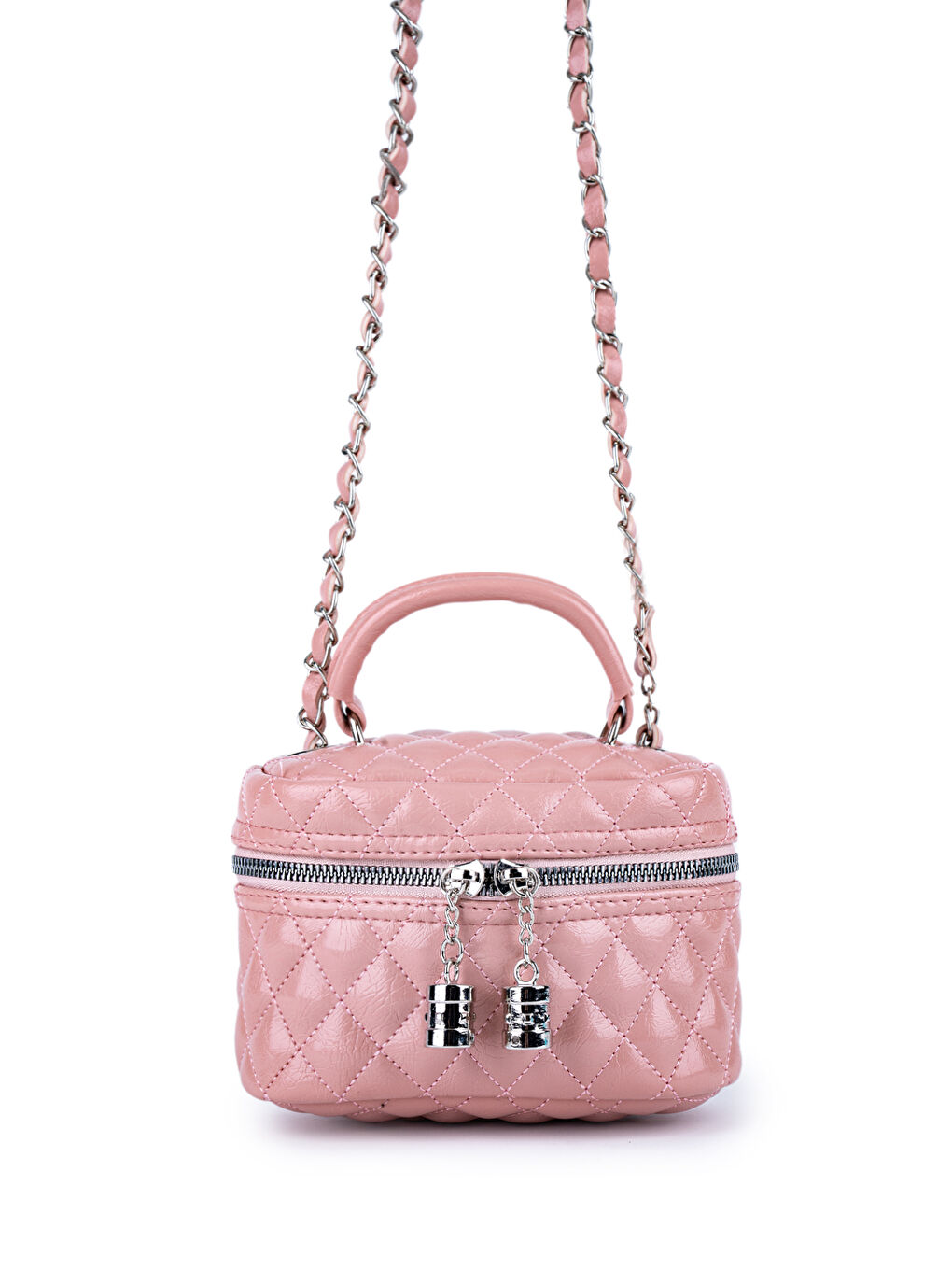 Pembe Suni Deri Almira Kadın Çapraz Çanta Pudra-1