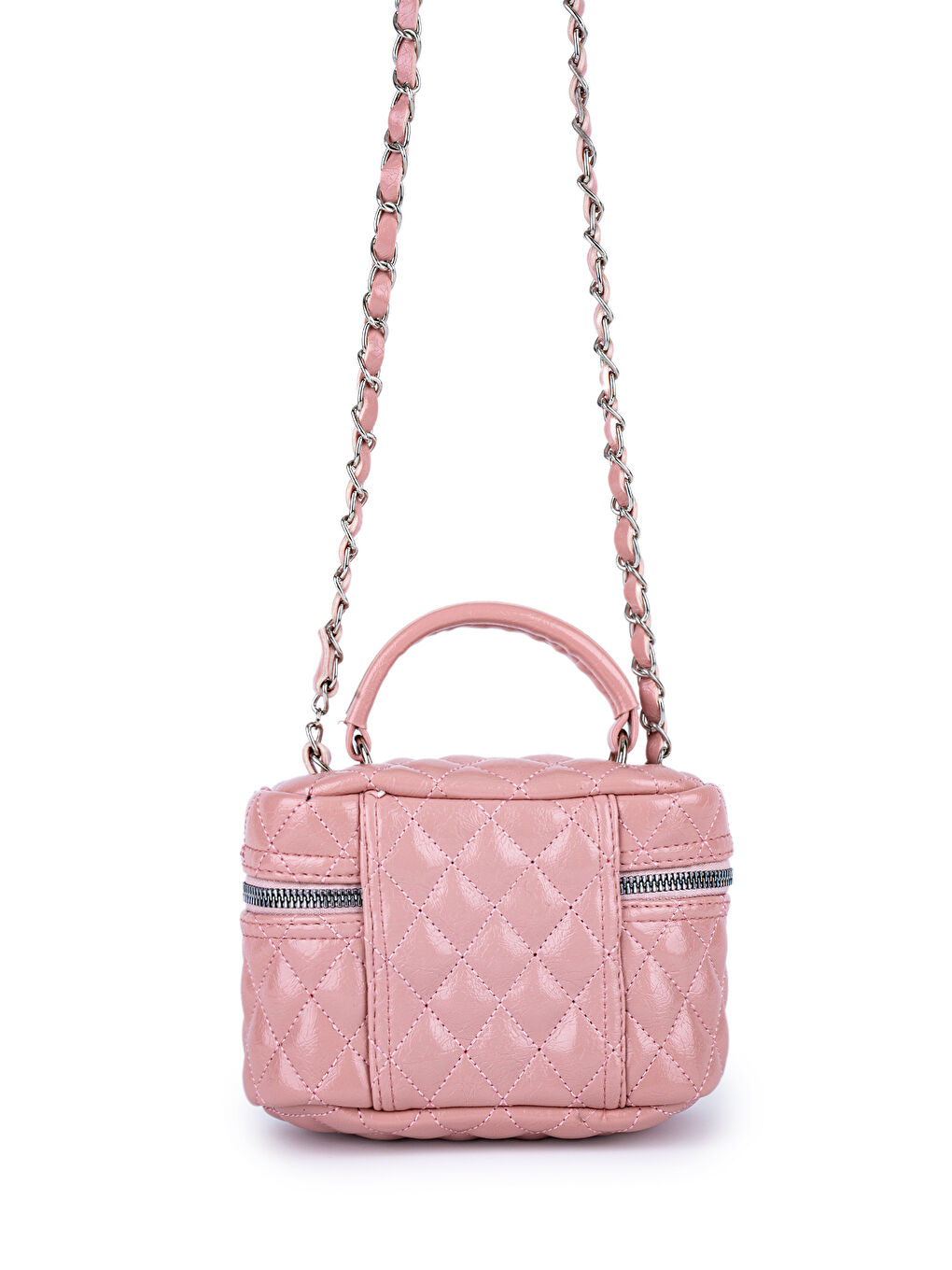 Pembe Suni Deri Almira Kadın Çapraz Çanta Pudra-2