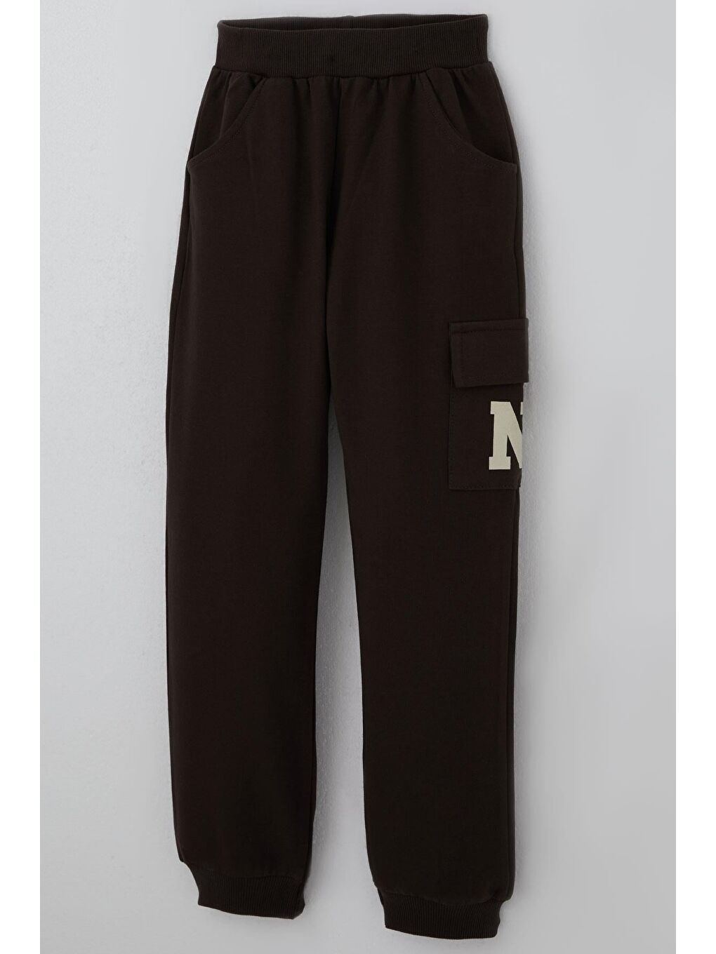 Ekru Erkek Çocuk Eşofman Takımı Şehir Konseptli Pantolonu Yan Cep Detaylı Krem (4-9 Yaş)-6