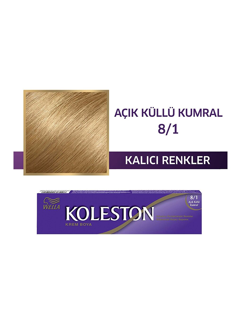 Wella Açık Kahve Koleston Single Tüp Boya 8/1 Açık Küllü Kumral - 1