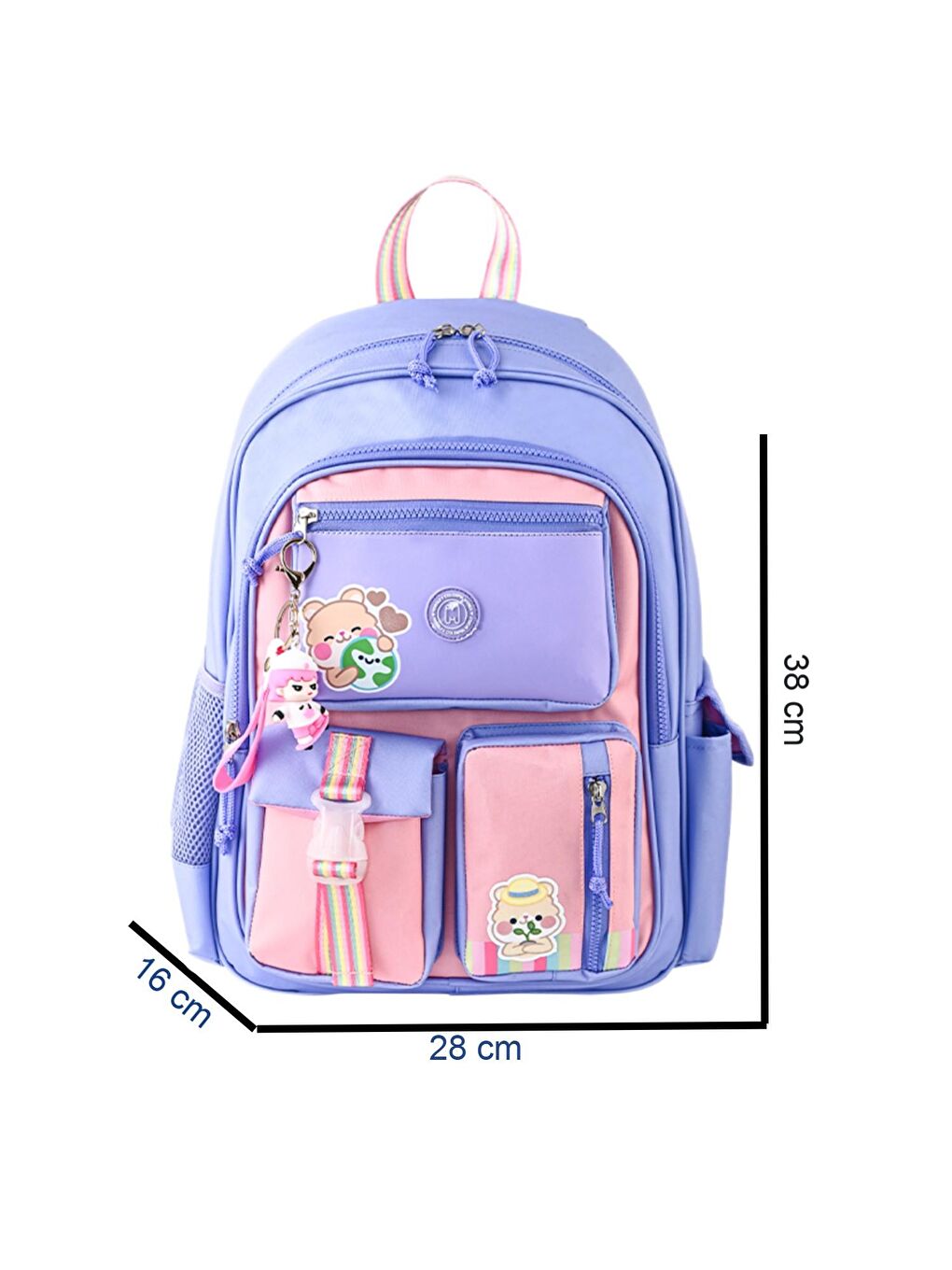 3 Bölmeli Funny Okul Sırt Çanta Seti (Çanta+Beslenme Çantası+Kalemlik)-3