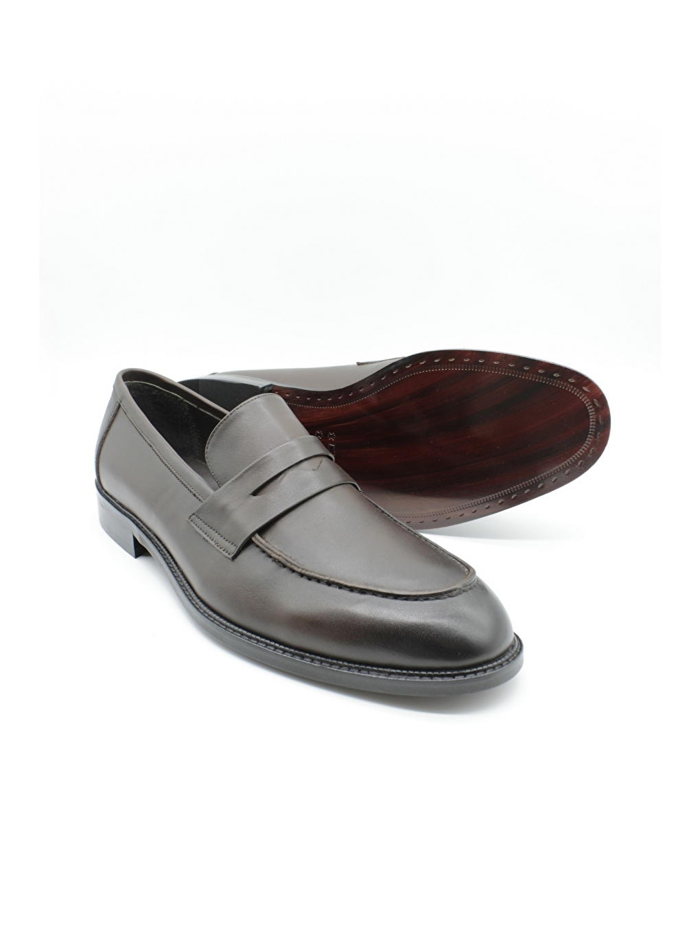 Kahverengi Hakiki Deri Cls Bağcıksız Ayakkabı 1033255150-1